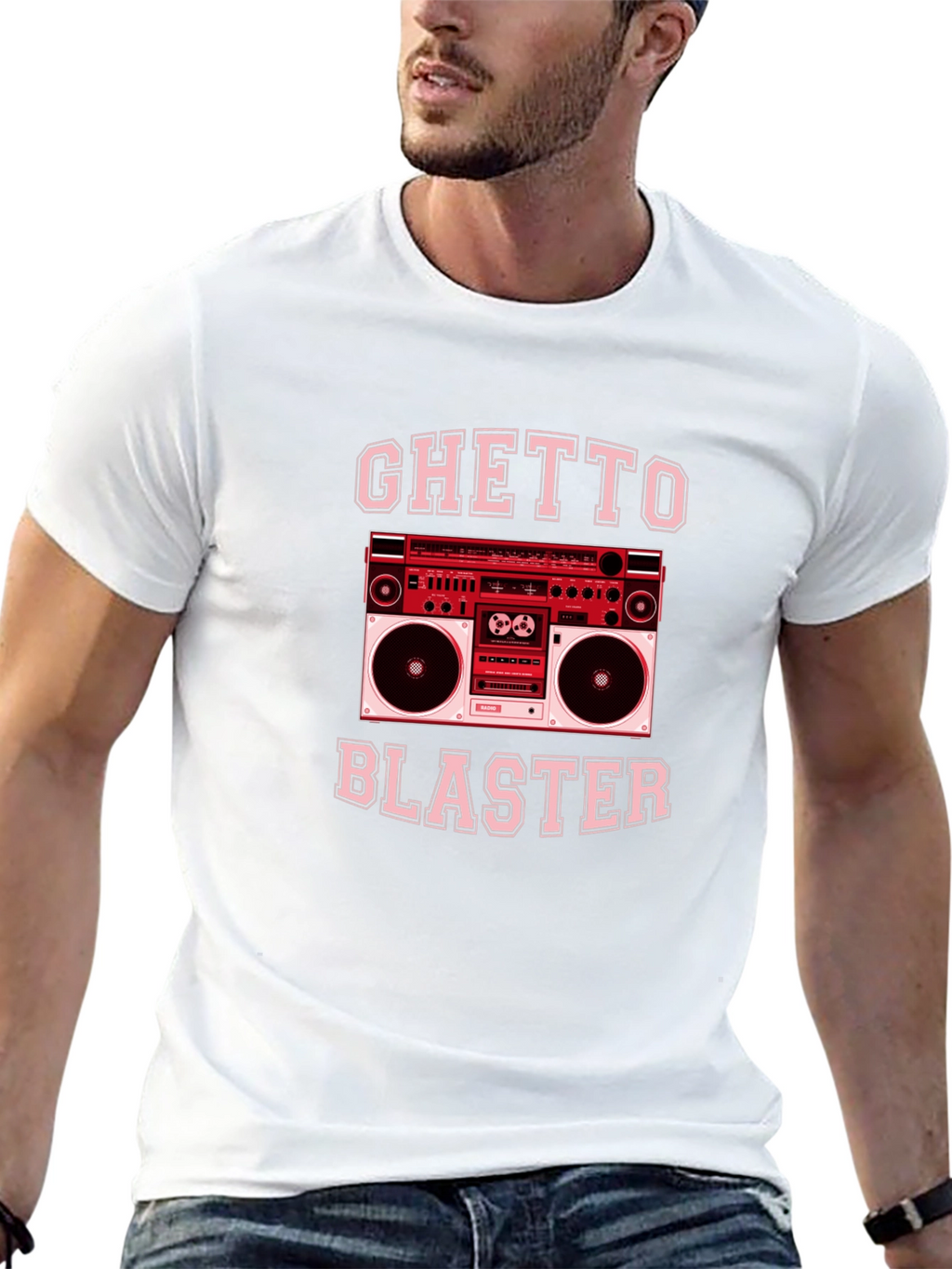 Ghetto Blaster Retro Boombox Graphic T-Shirt