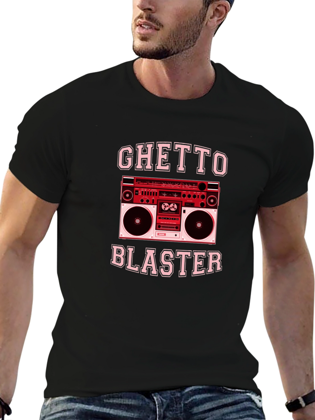 Ghetto Blaster Retro Boombox Graphic T-Shirt