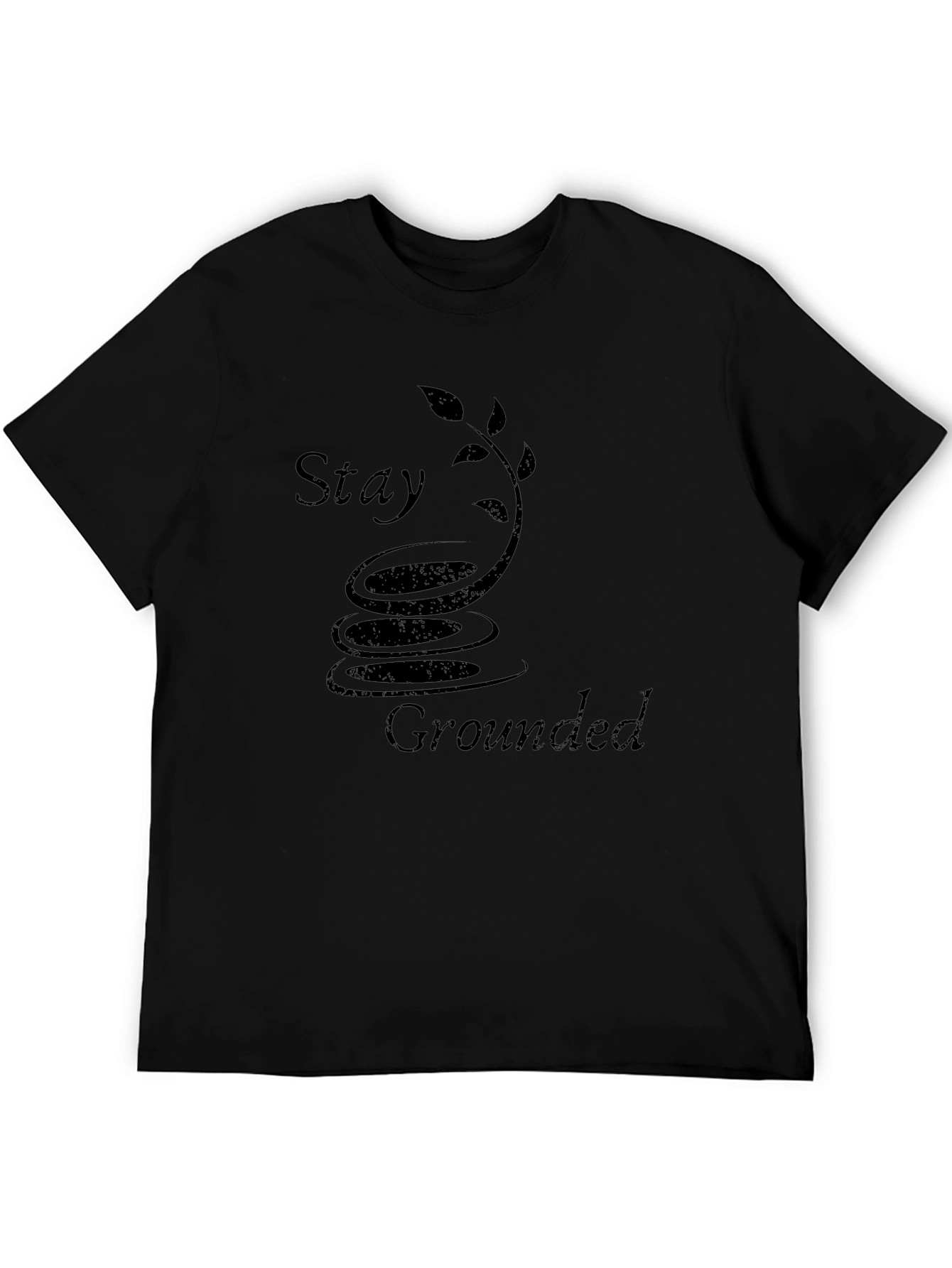 Stay Grounded Black Graphic Tee - Zen Inspired