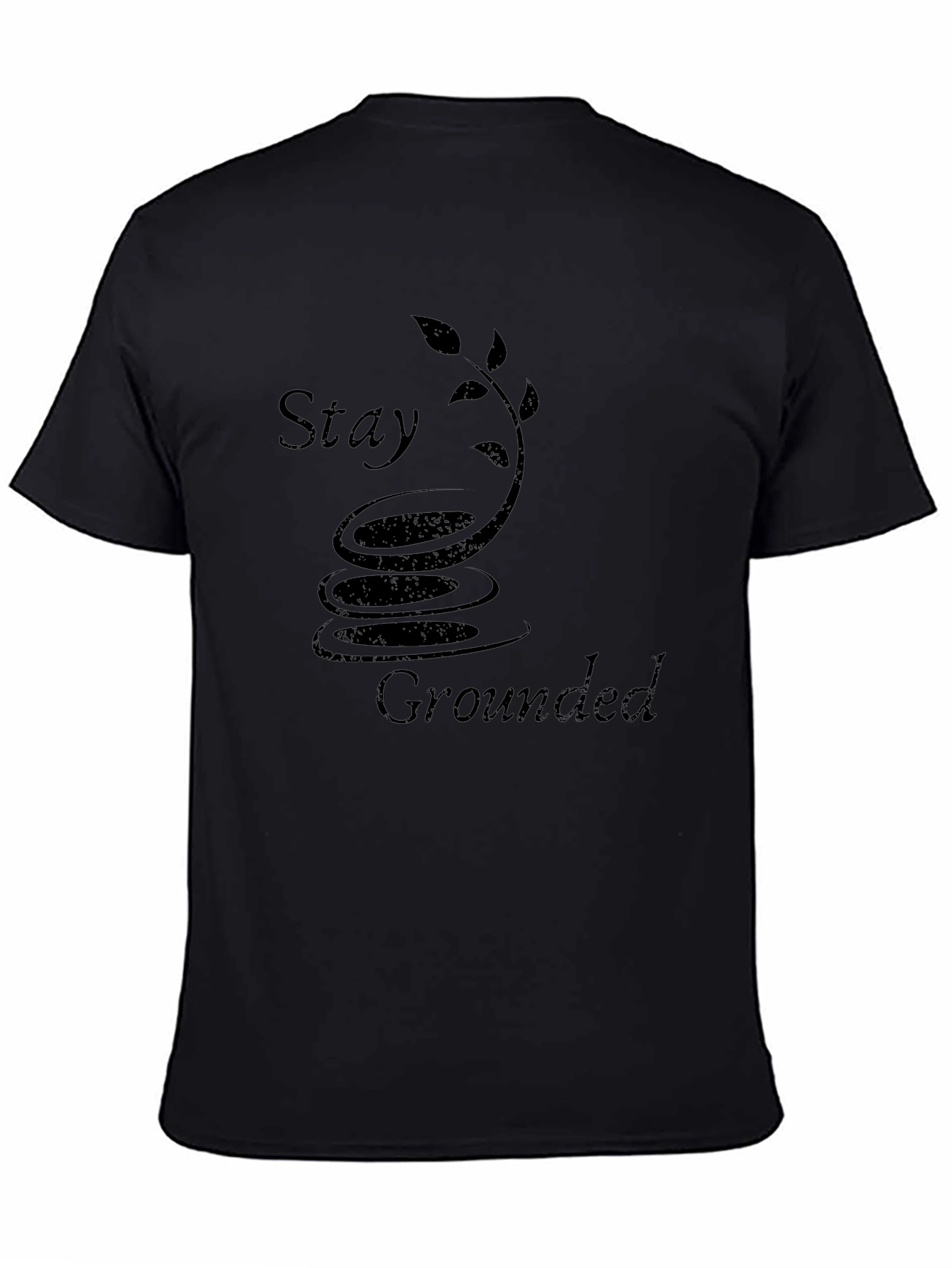 Stay Grounded Black Graphic Tee - Zen Inspired