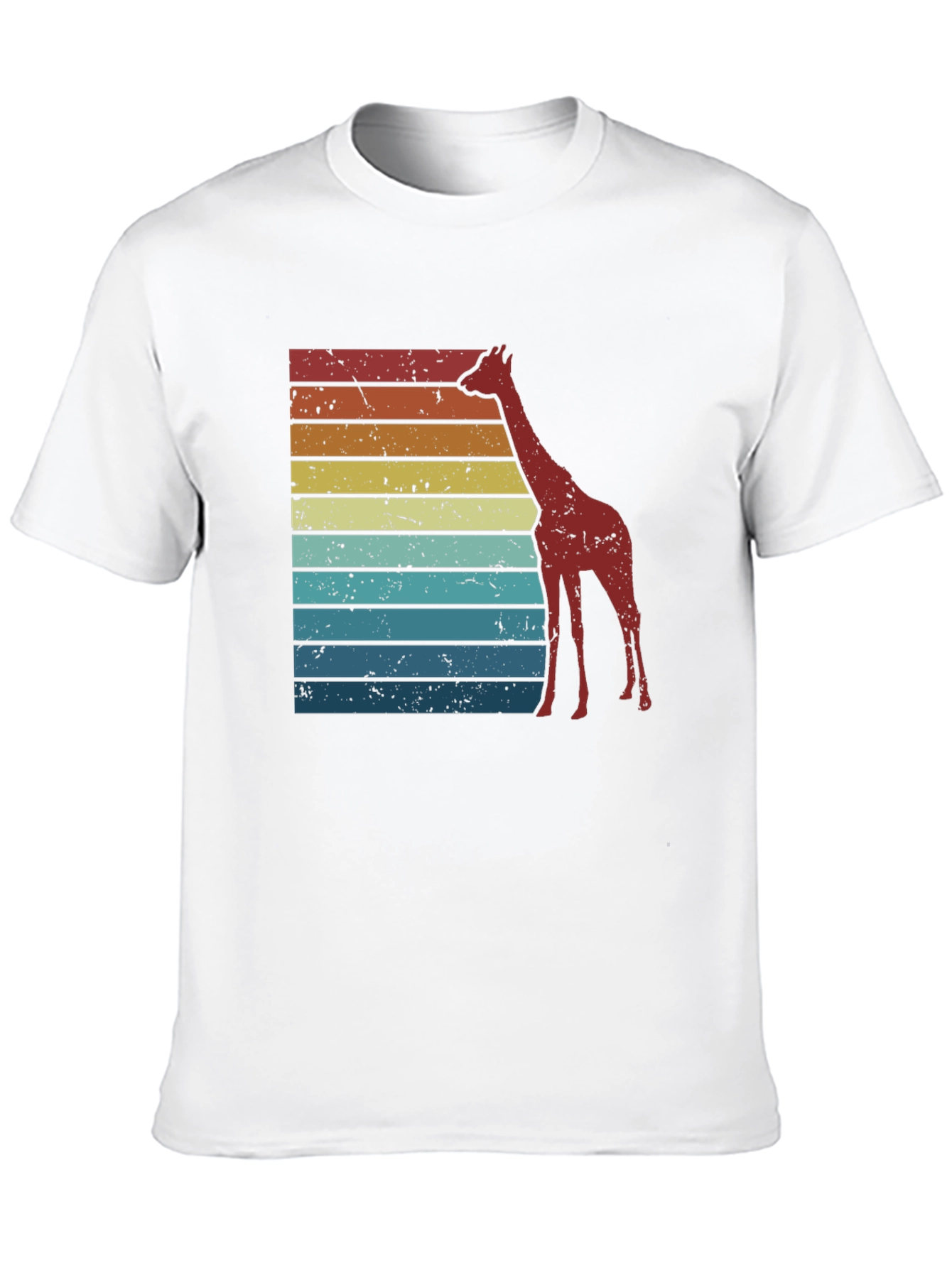 Retro Giraffe Striped Tee - Black Graphic T-Shirt