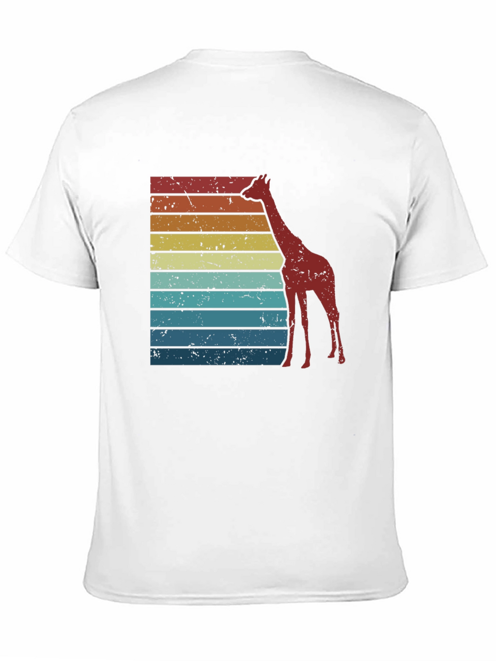Retro Giraffe Striped Tee - Black Graphic T-Shirt