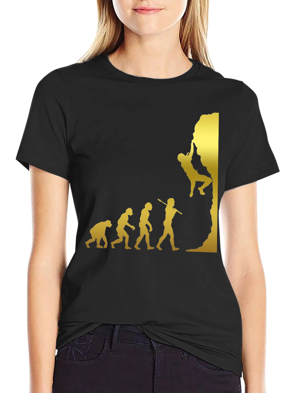 Climbing Evolution T-Shirt - Black Graphic Tee