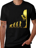 Climbing Evolution T-Shirt - Black Graphic Tee