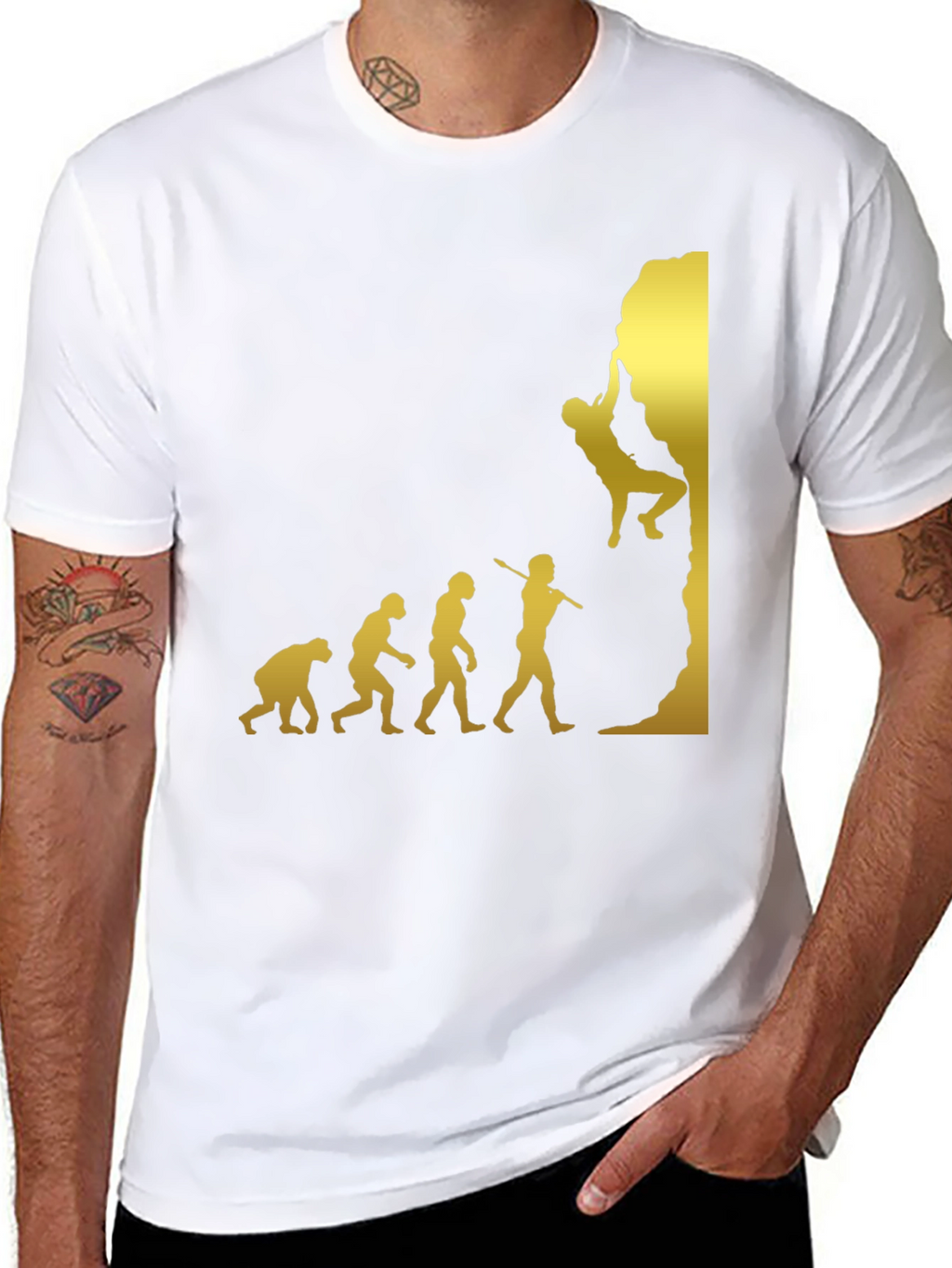 Climbing Evolution T-Shirt - Black Graphic Tee