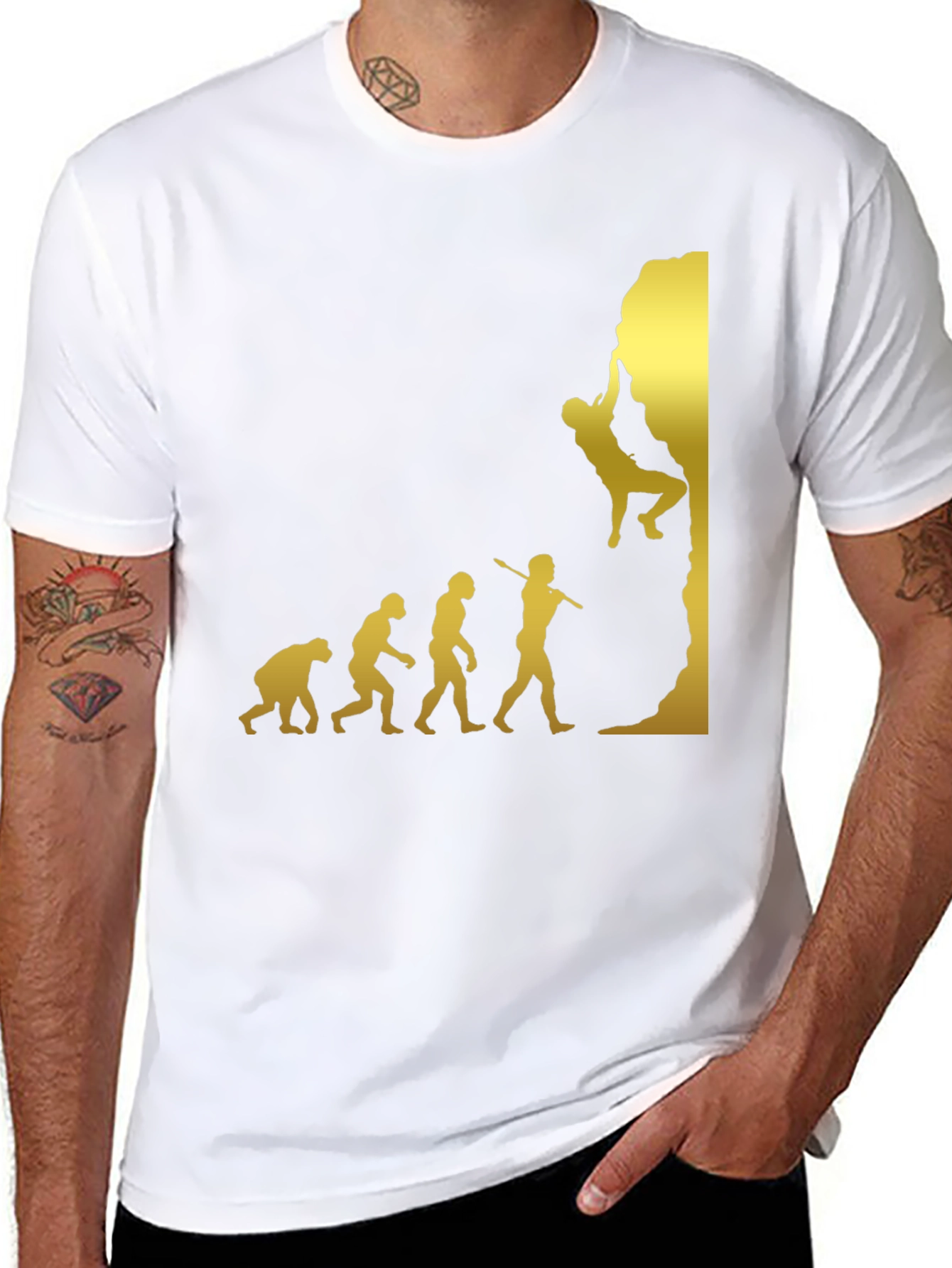 Climbing Evolution T-Shirt - Black Graphic Tee