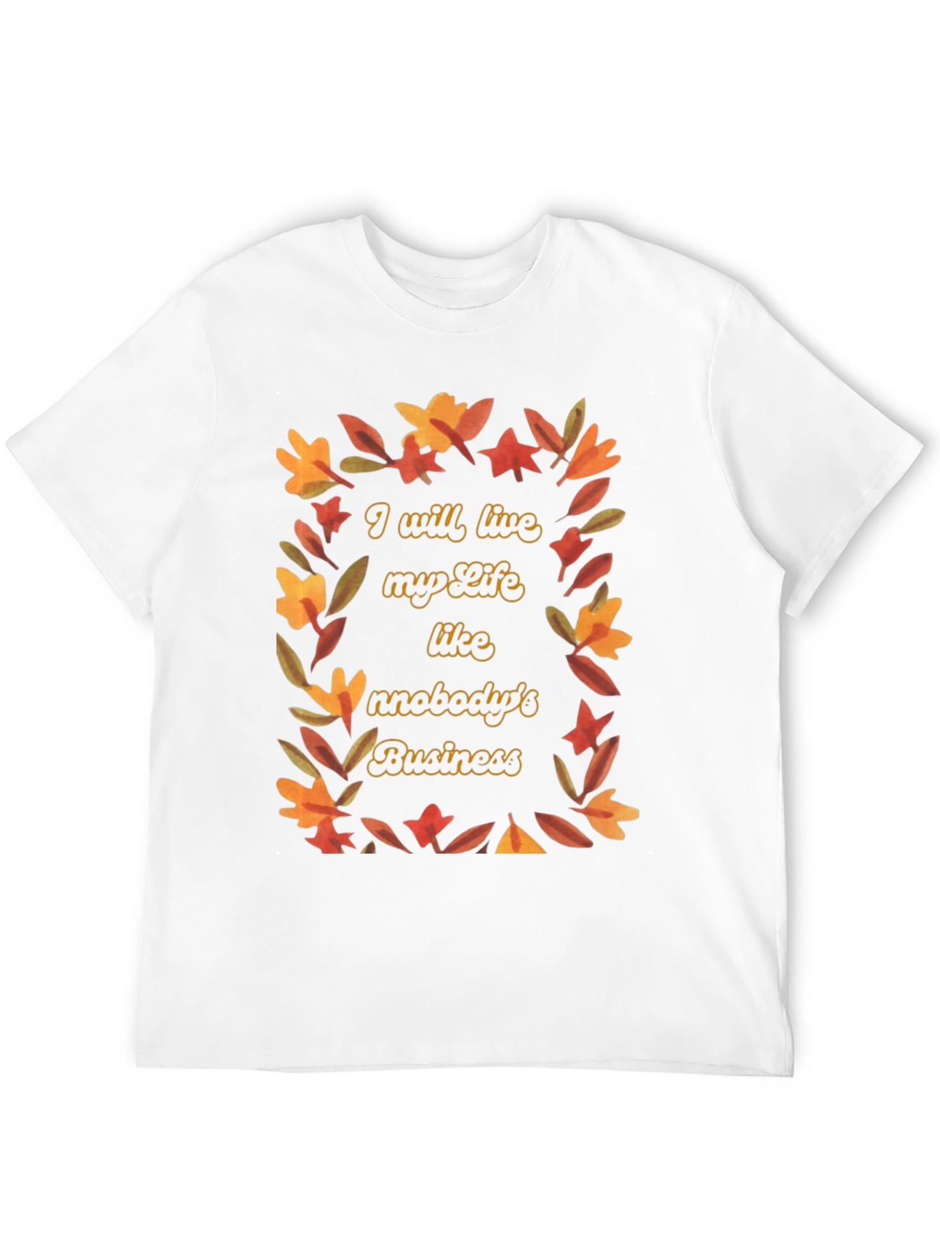 Autumn Floral Graphic Tee - Live Your Life