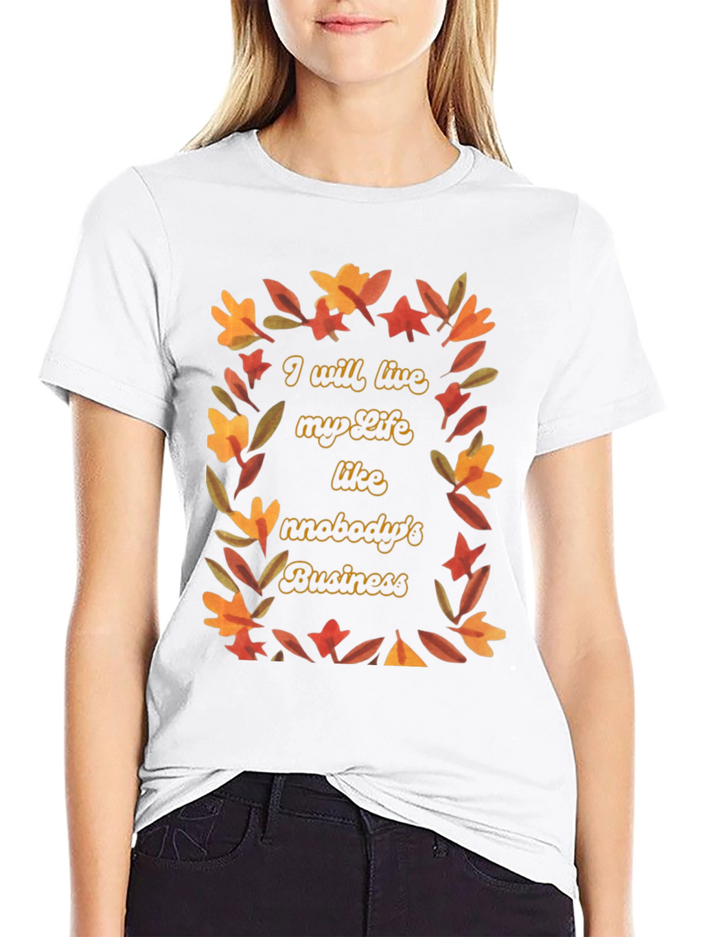 Autumn Floral Graphic Tee - Live Your Life
