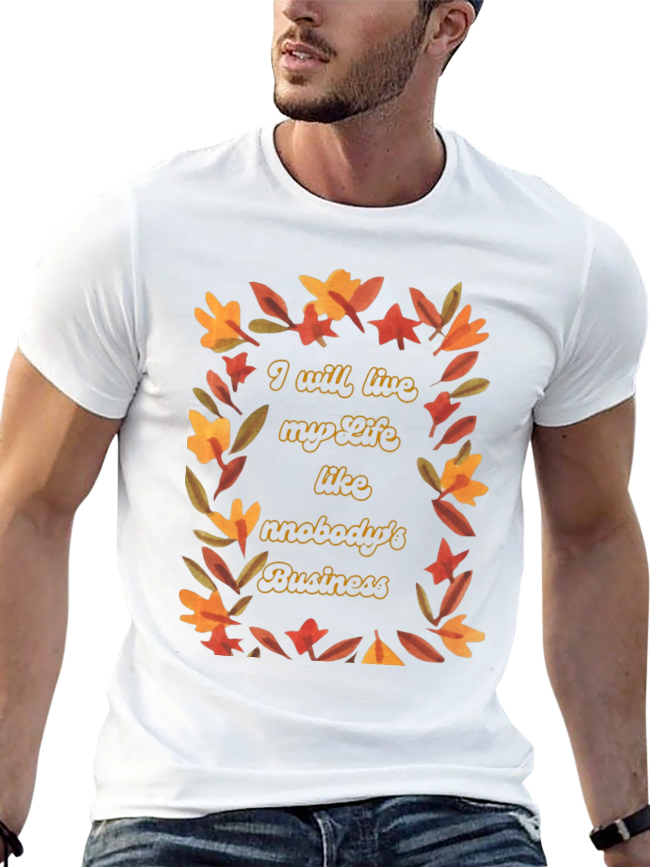 Autumn Floral Graphic Tee - Live Your Life