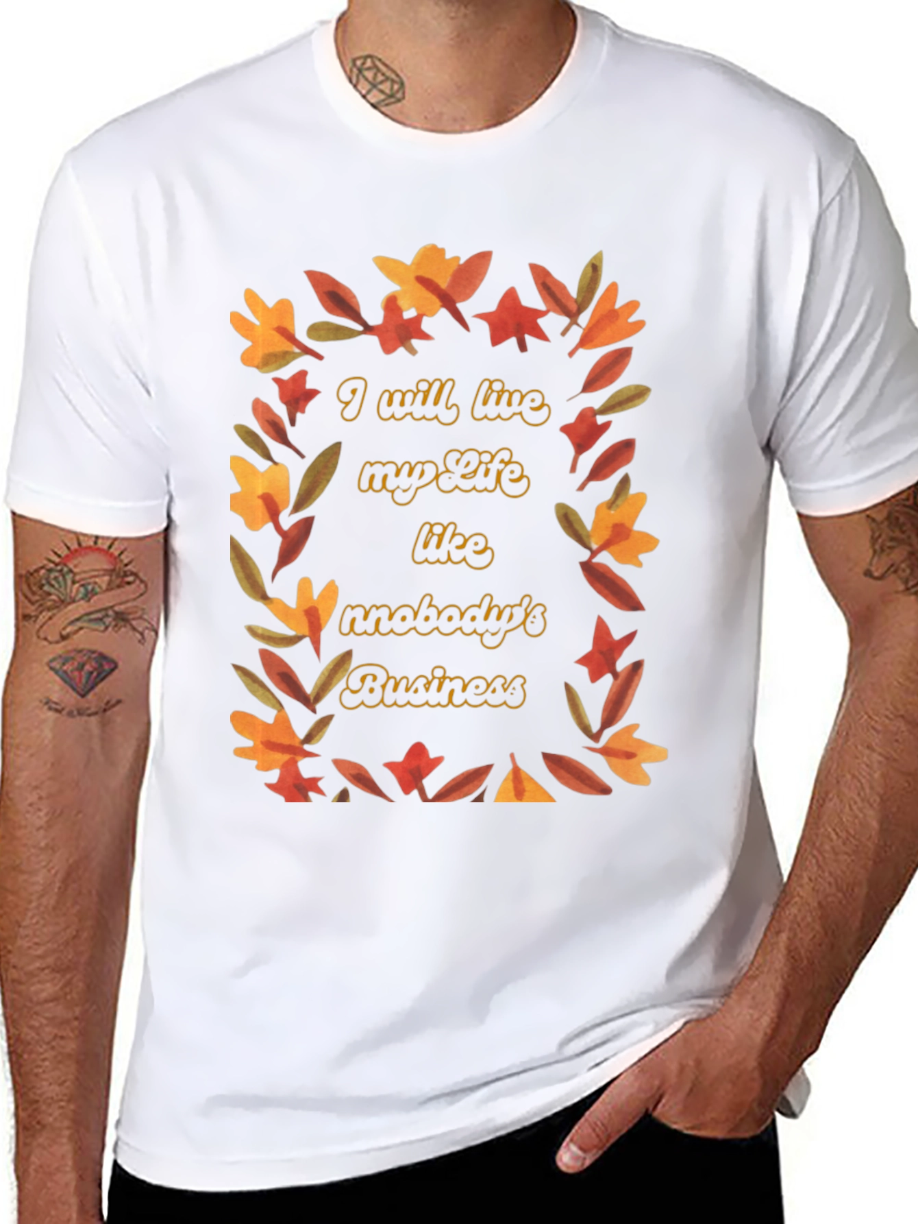 Autumn Floral Graphic Tee - Live Your Life