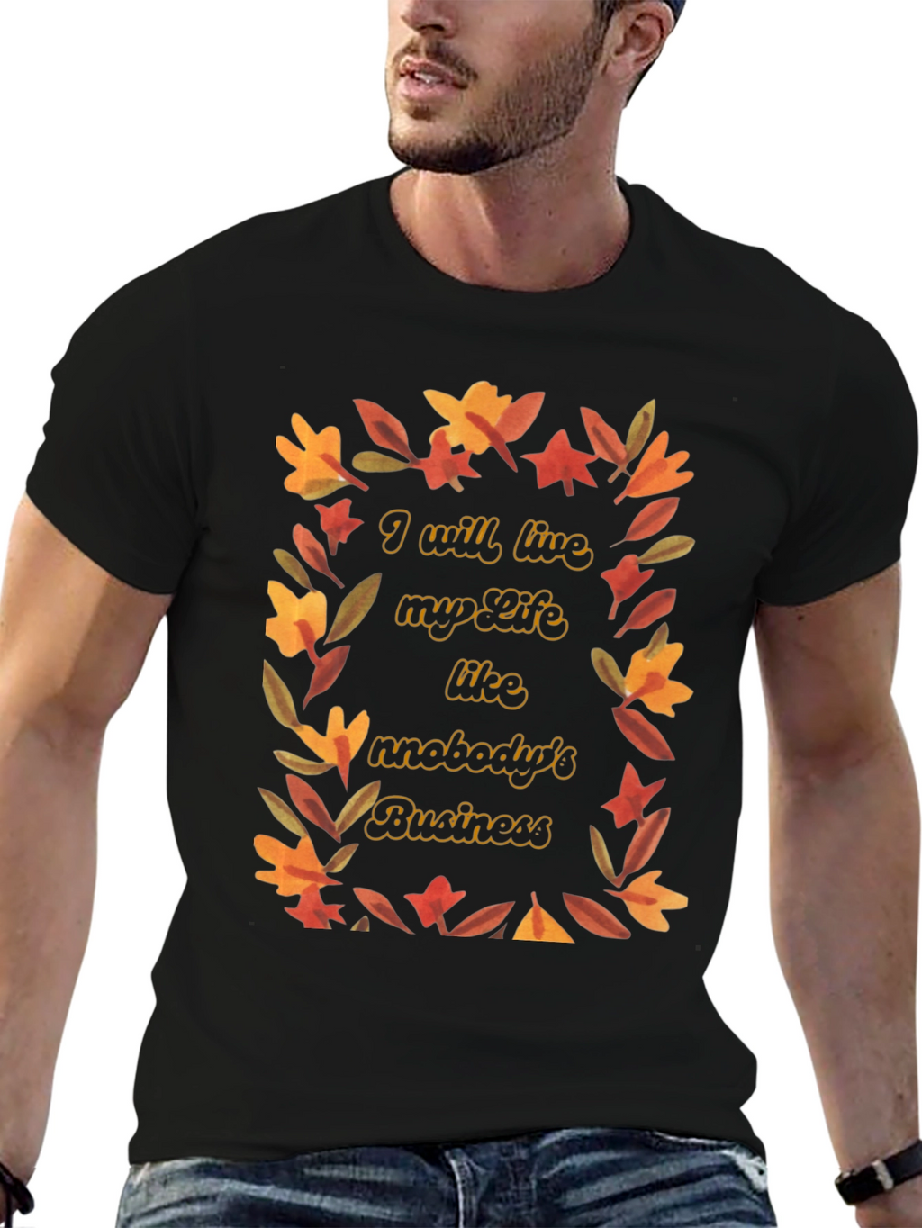Autumn Floral Graphic Tee - Live Your Life