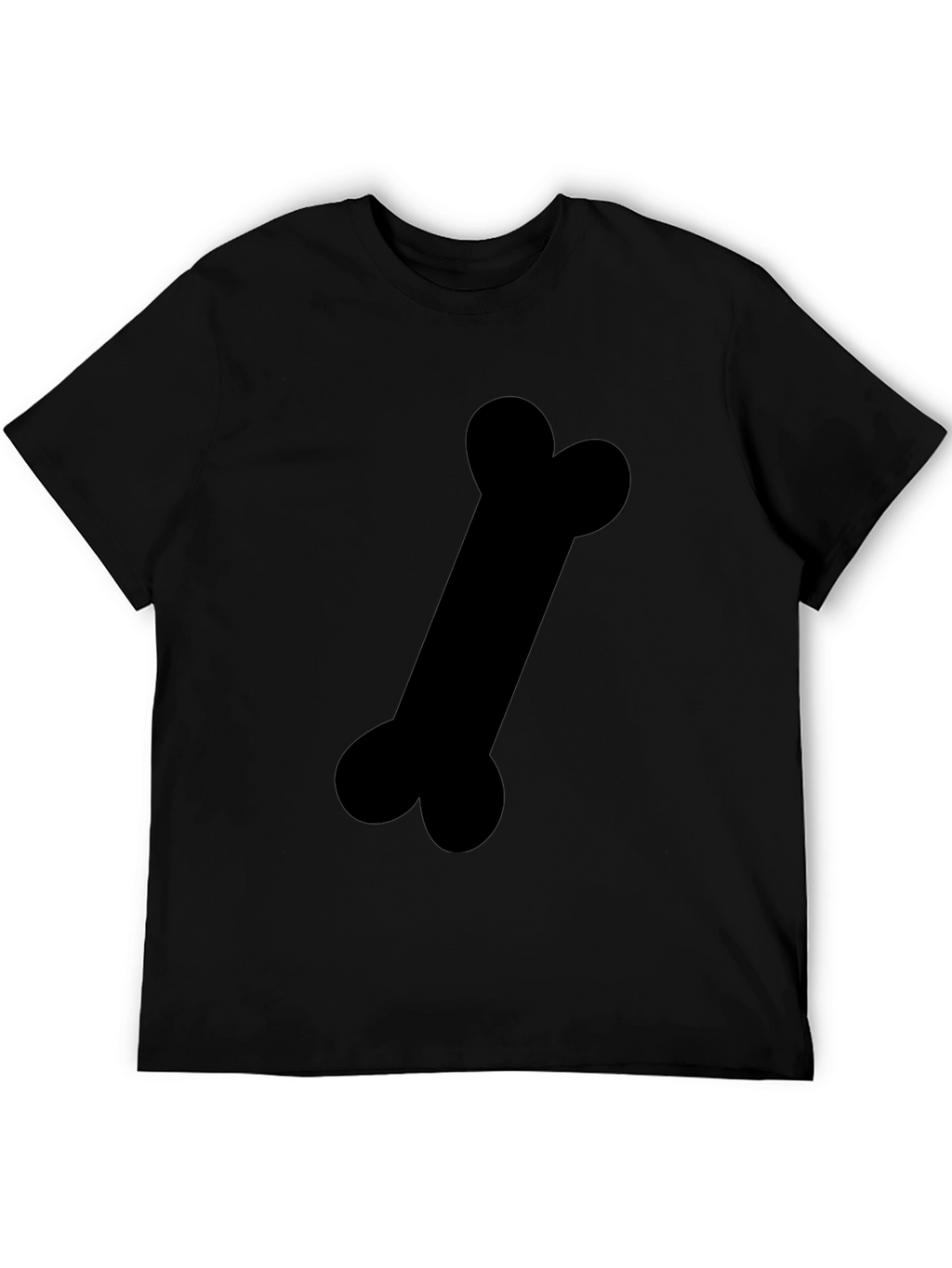 Black T-Shirt with Bone Graphic Print