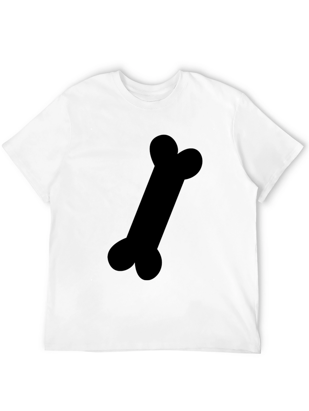 Black T-Shirt with Bone Graphic Print