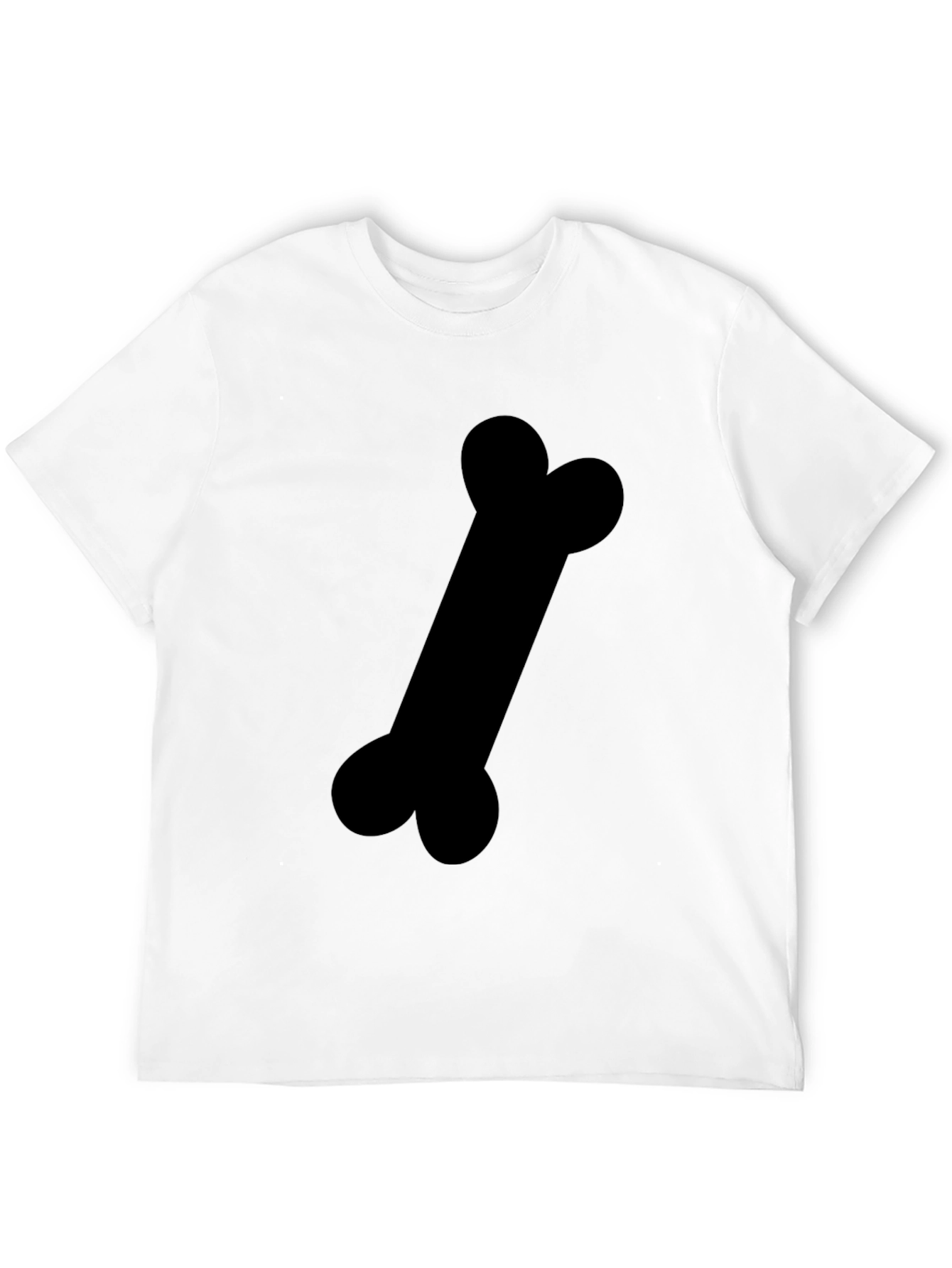 Black T-Shirt with Bone Graphic Print