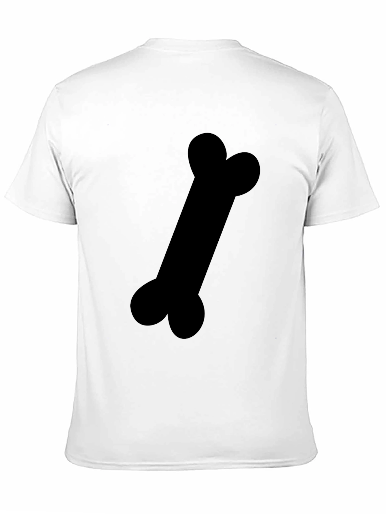 Black T-Shirt with Bone Graphic Print