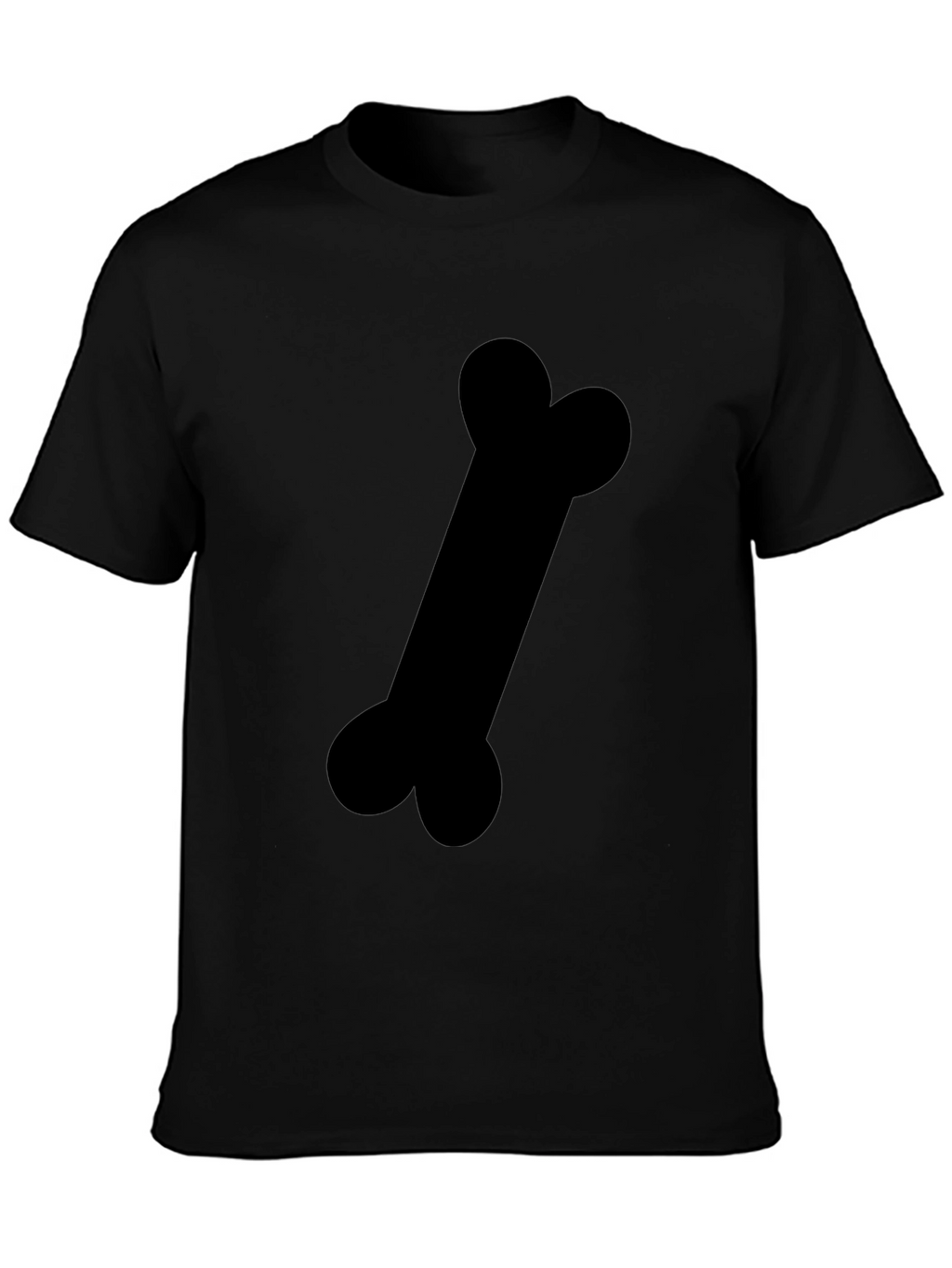 Black T-Shirt with Bone Graphic Print