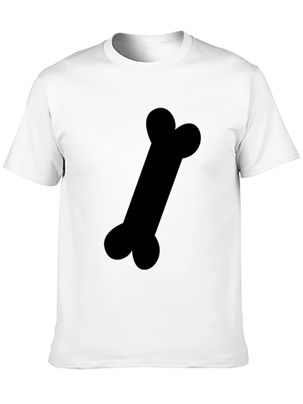 Black T-Shirt with Bone Graphic Print