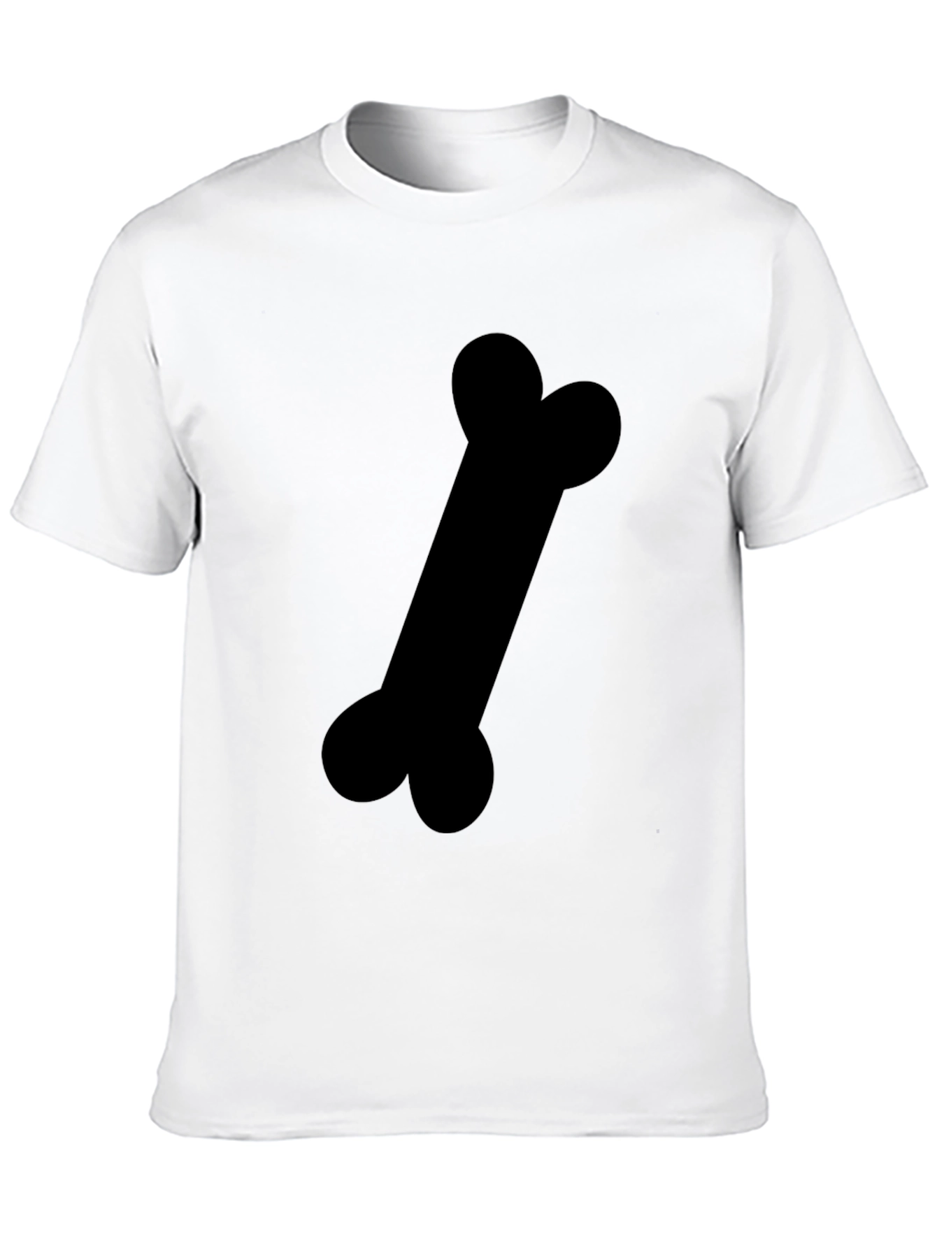 Black T-Shirt with Bone Graphic Print