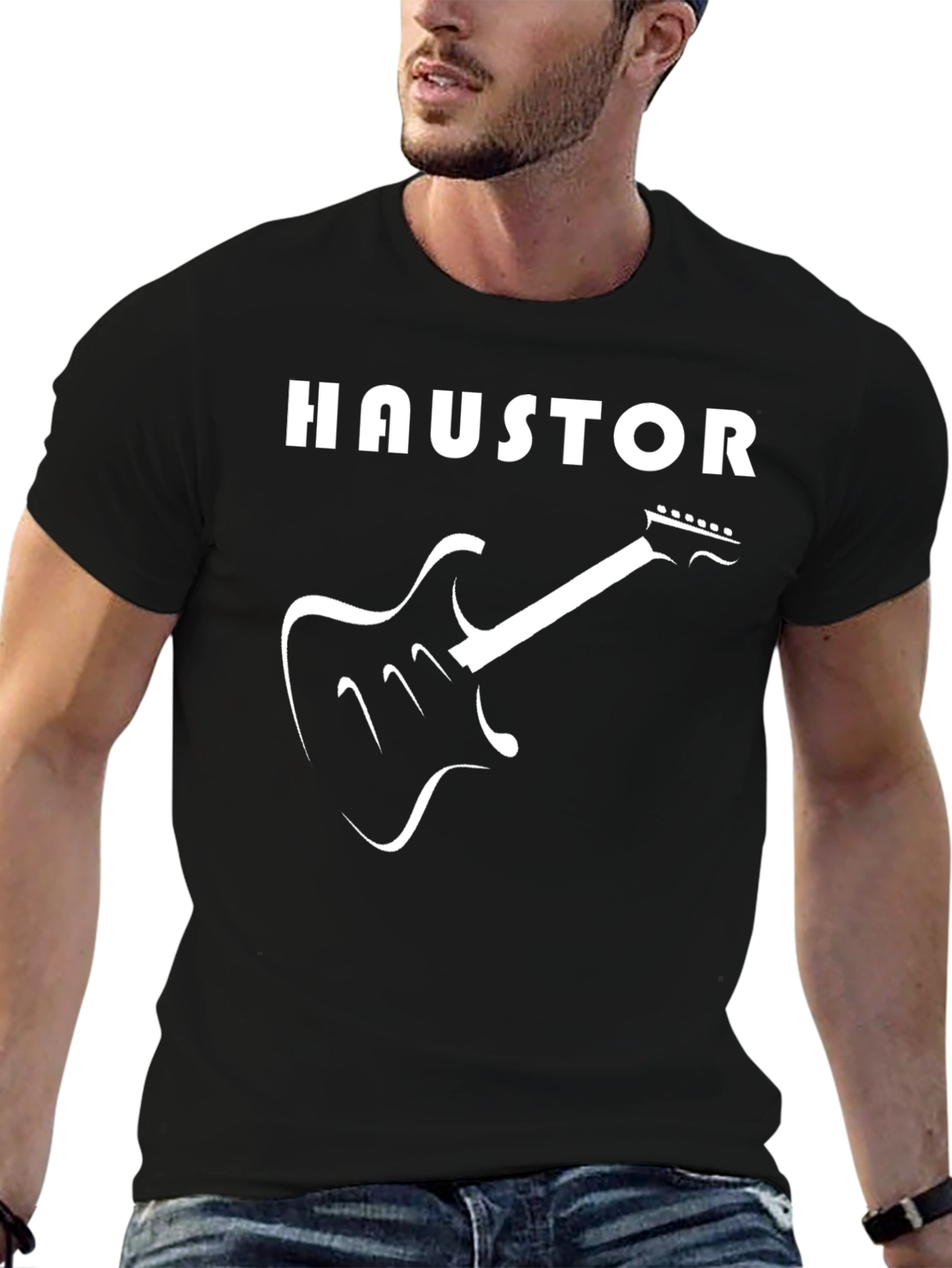 Haustor Guitar Graphic T-Shirt - Black Cotton Tee