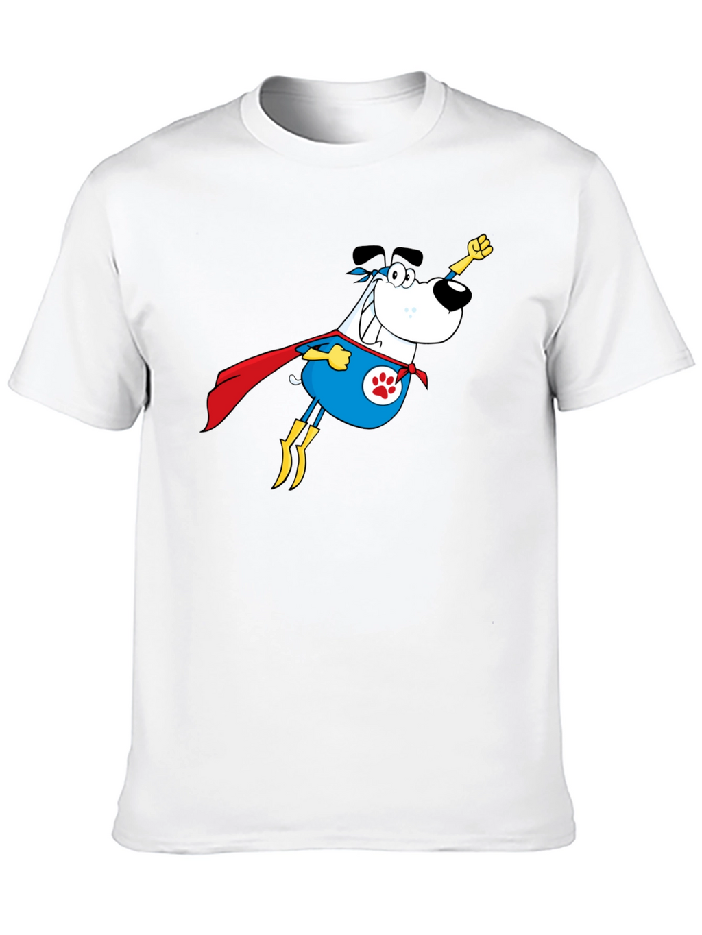 Superhero Dog Graphic Tee - Black Cotton T-Shirt