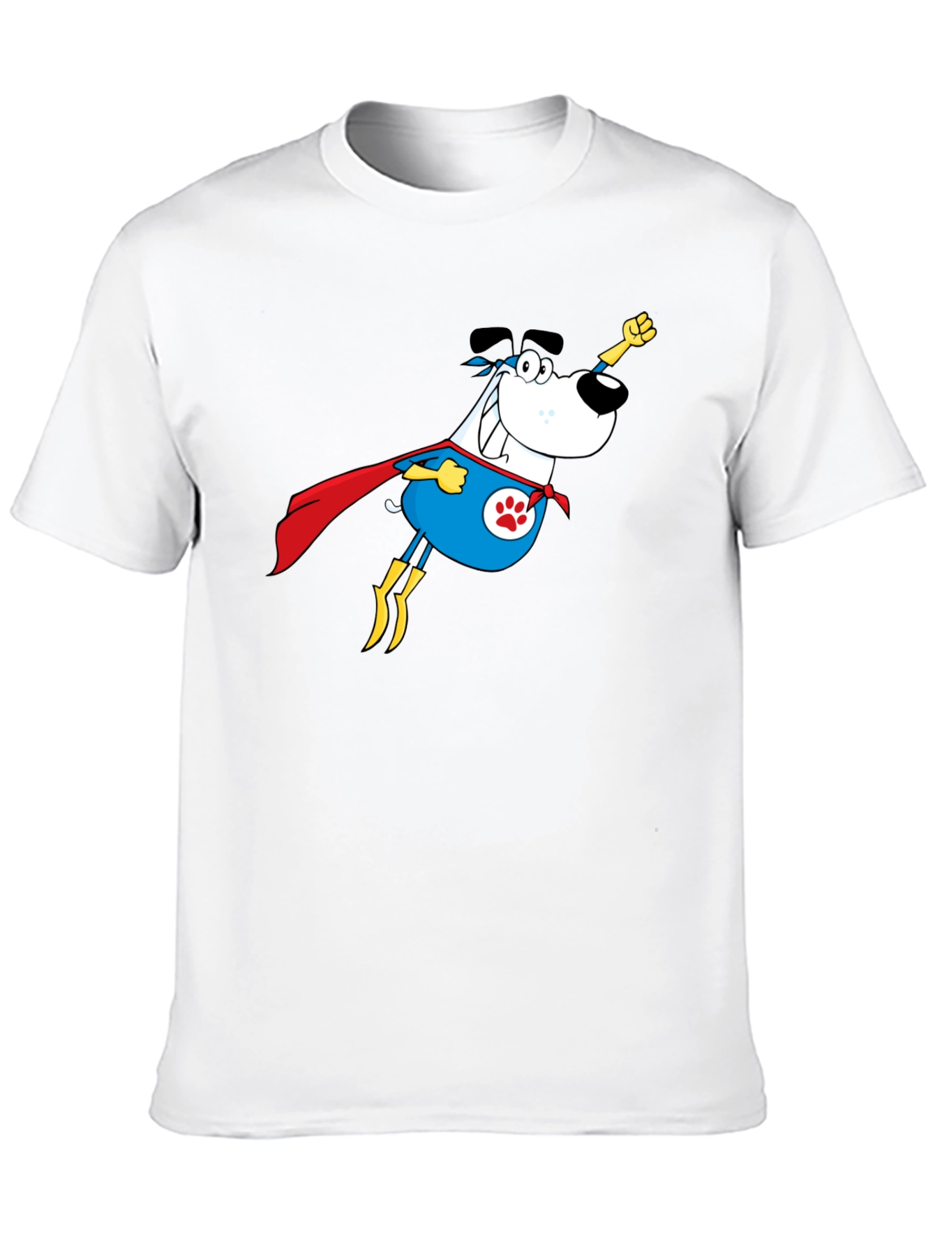 Superhero Dog Graphic Tee - Black Cotton T-Shirt