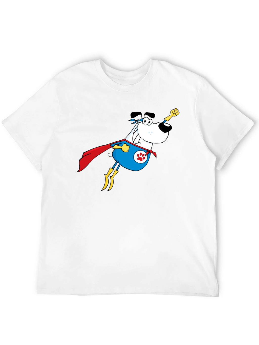 Superhero Dog Graphic Tee - Black Cotton T-Shirt