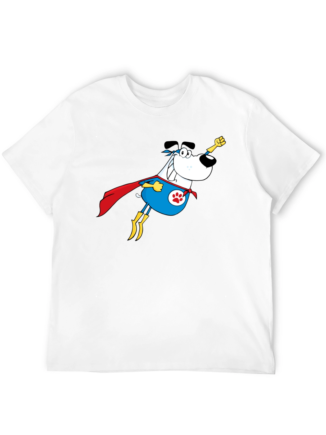 Superhero Dog Graphic Tee - Black Cotton T-Shirt