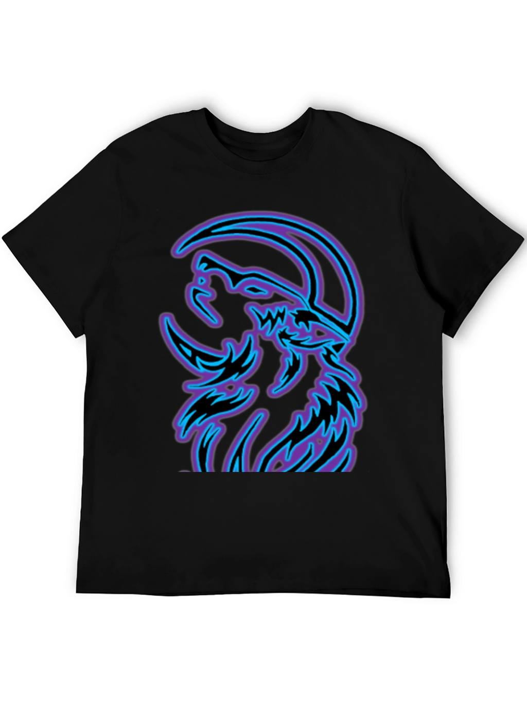 Wolf Moon Graphic Tee - Black Cotton Blend