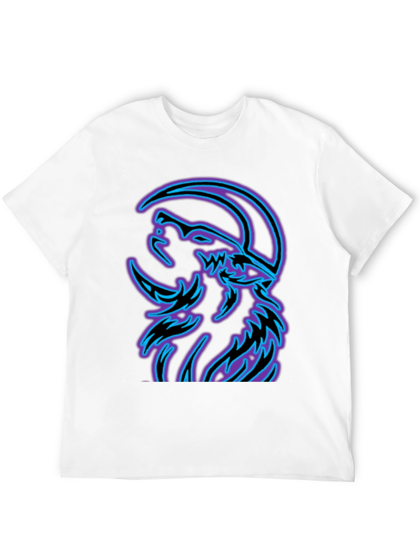 Wolf Moon Graphic Tee - Black Cotton Blend