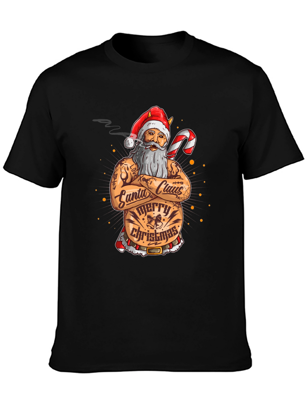Tattooed Santa Claus Christmas T-Shirt