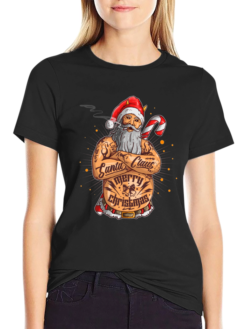 Tattooed Santa Claus Christmas T-Shirt