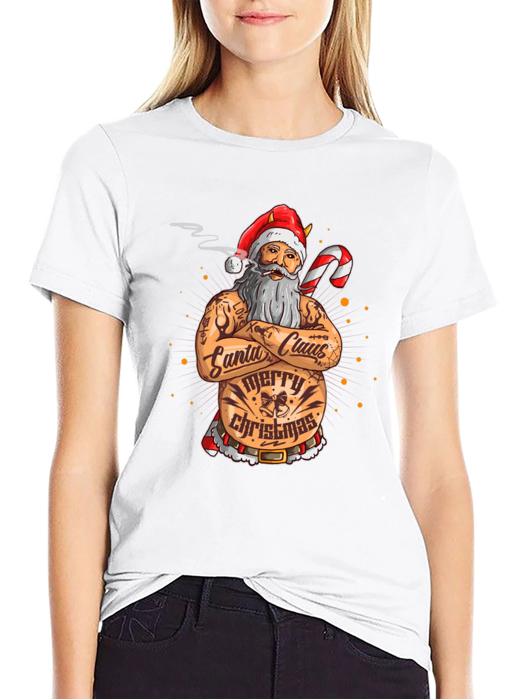 Tattooed Santa Claus Christmas T-Shirt