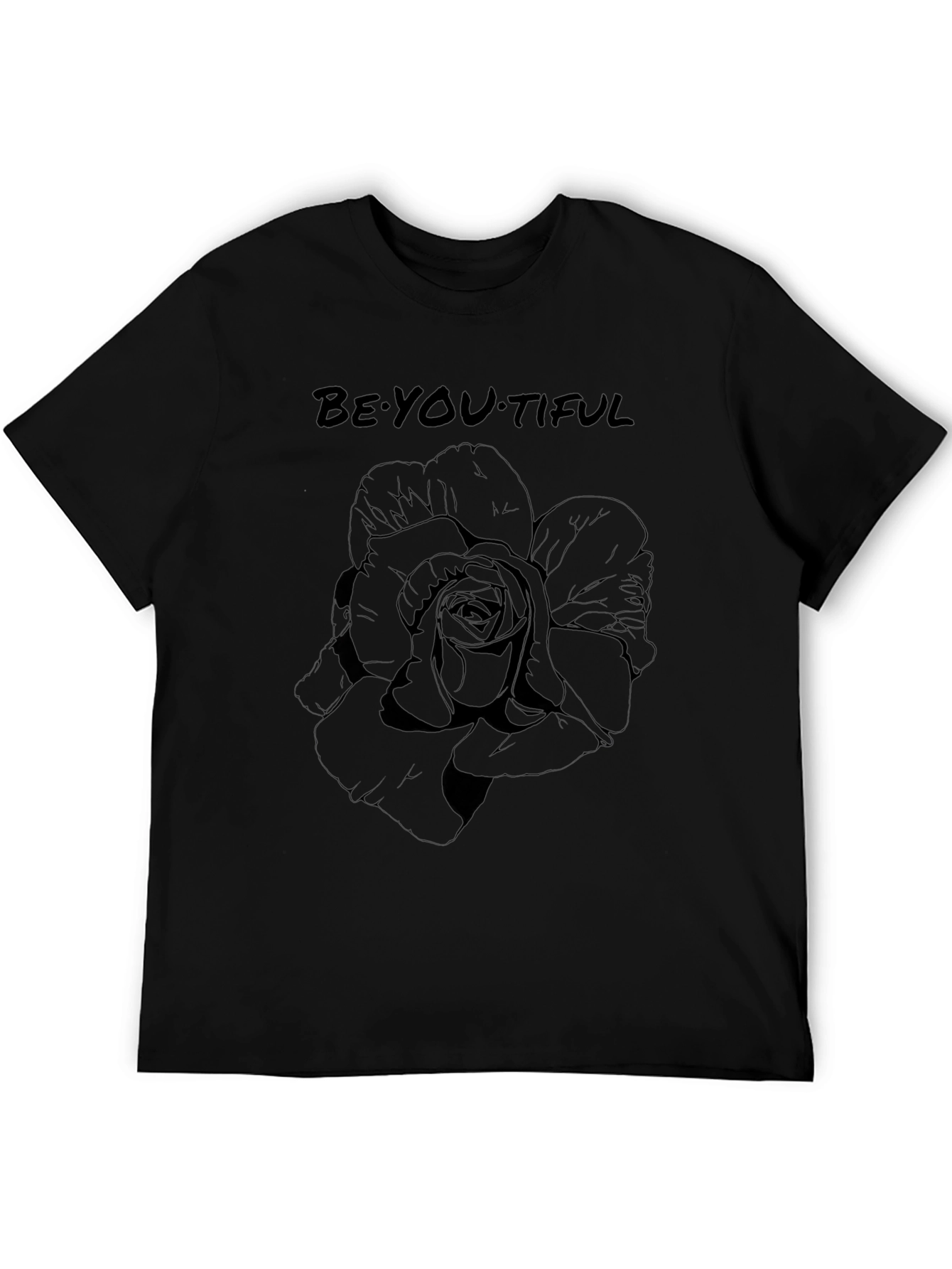 Be-YOU-tiful Rose Graphic Tee - Black T-Shirt