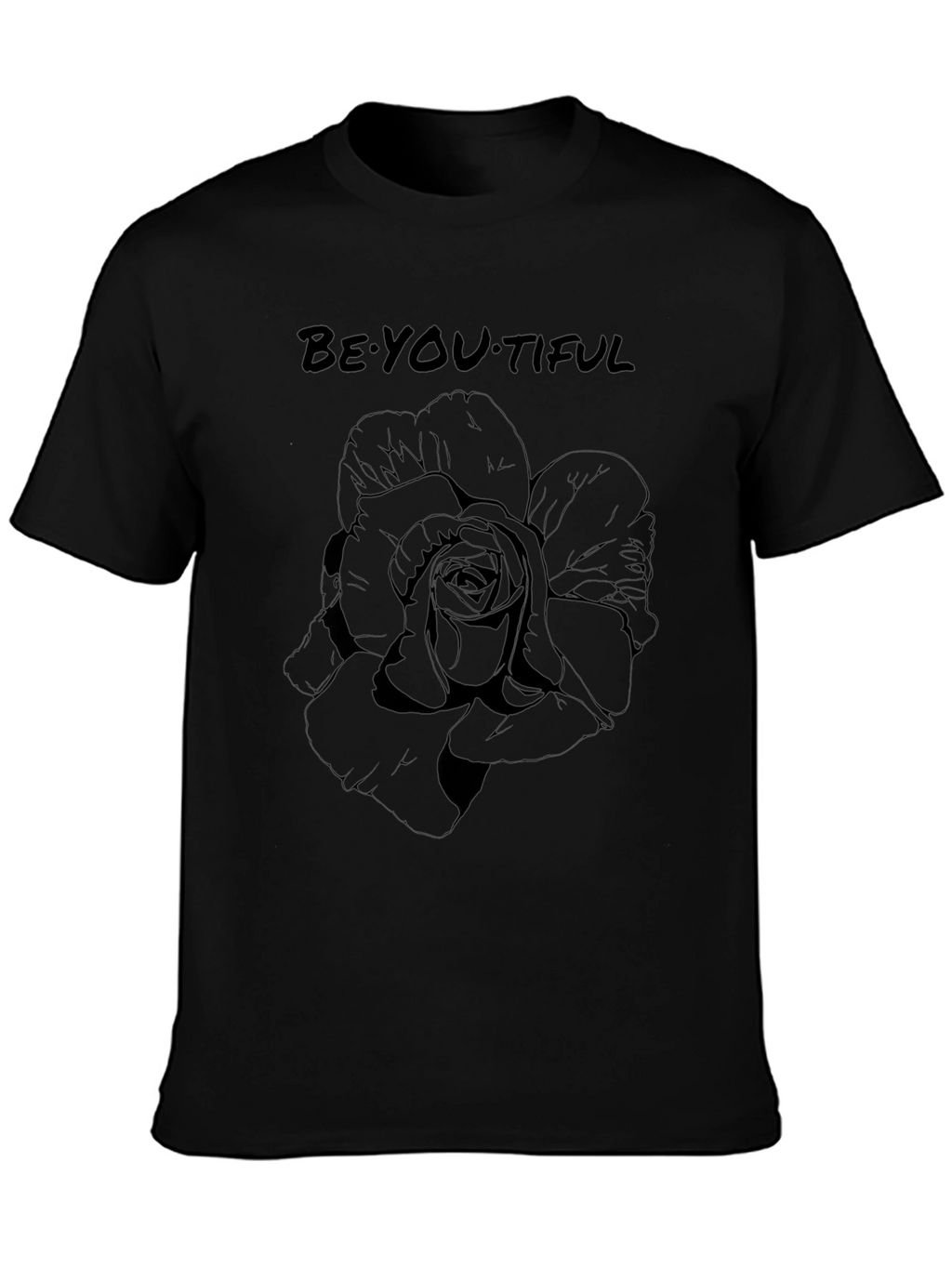 Be-YOU-tiful Rose Graphic Tee - Black T-Shirt