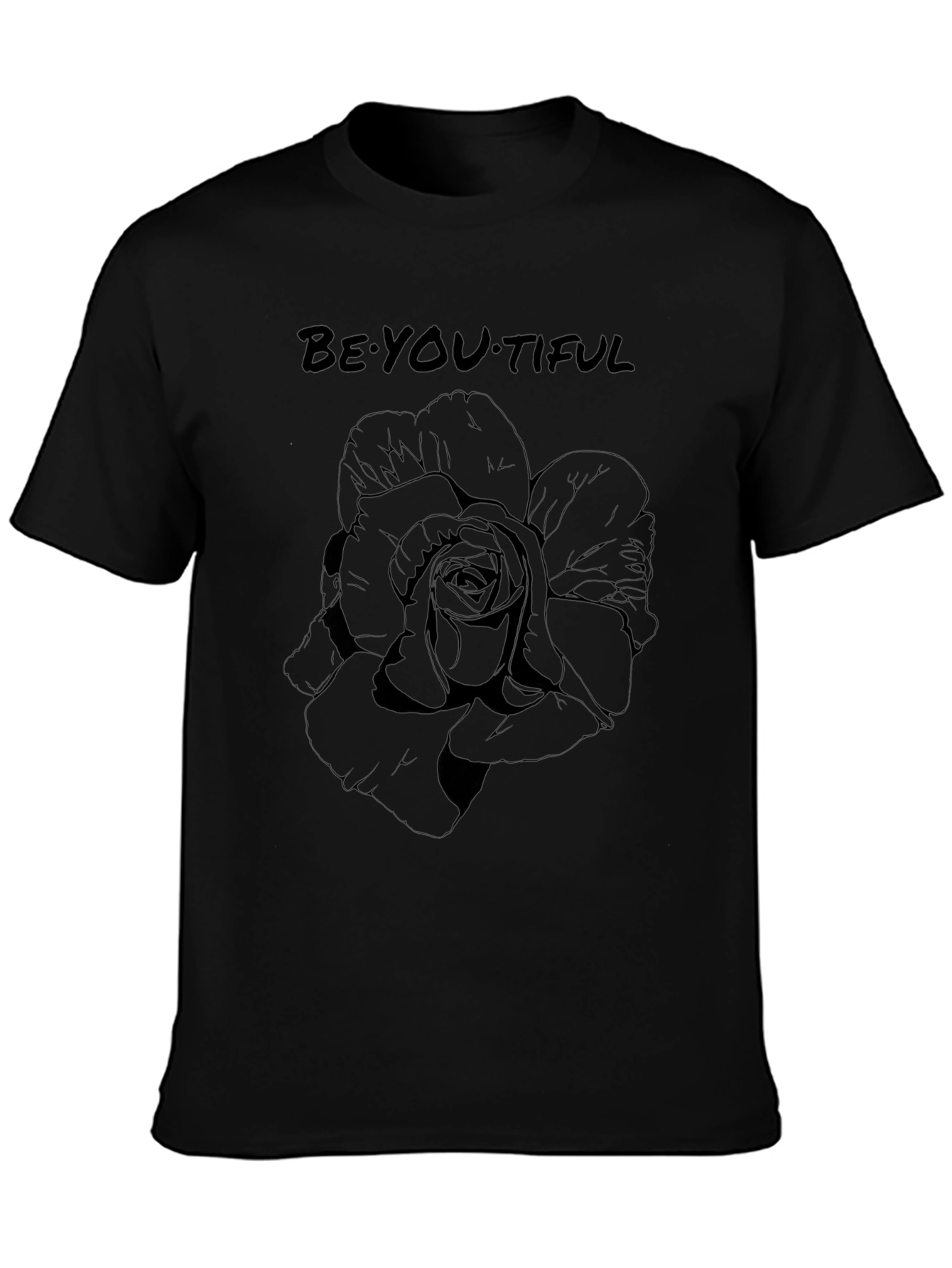 Be-YOU-tiful Rose Graphic Tee - Black T-Shirt