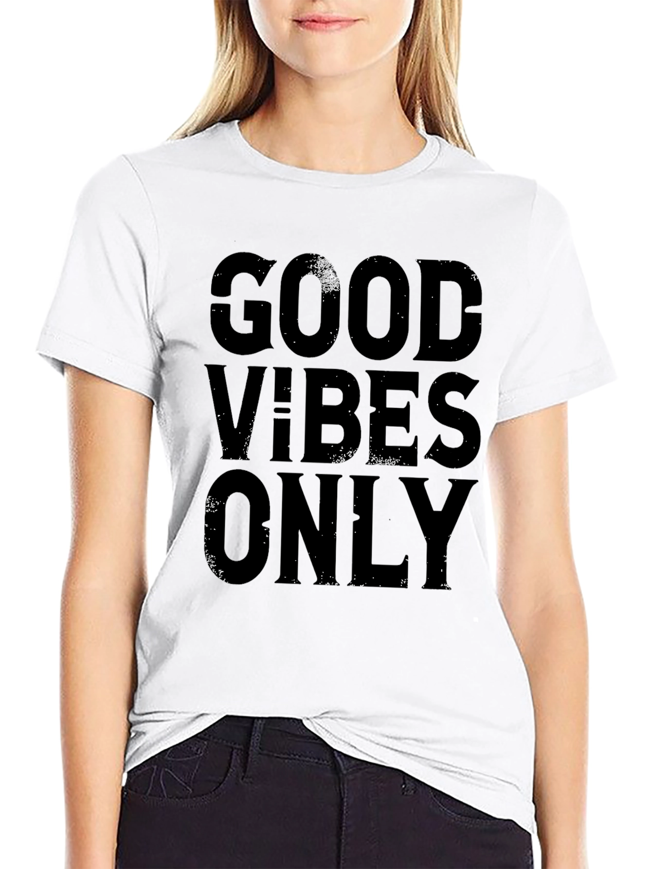 Good Vibes Only Black Graphic Tee Shirt