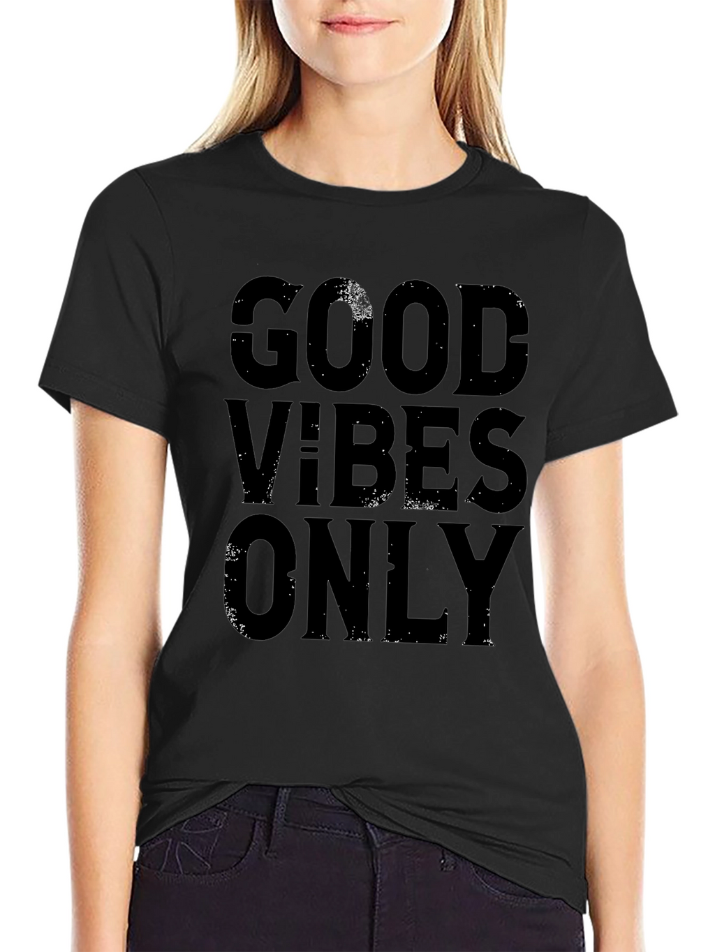 Good Vibes Only Black Graphic Tee Shirt