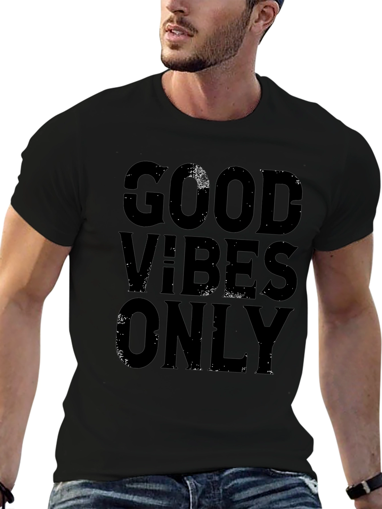 Good Vibes Only Black Graphic Tee Shirt