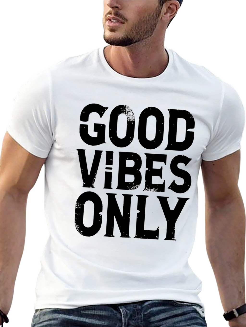Good Vibes Only Black Graphic Tee Shirt