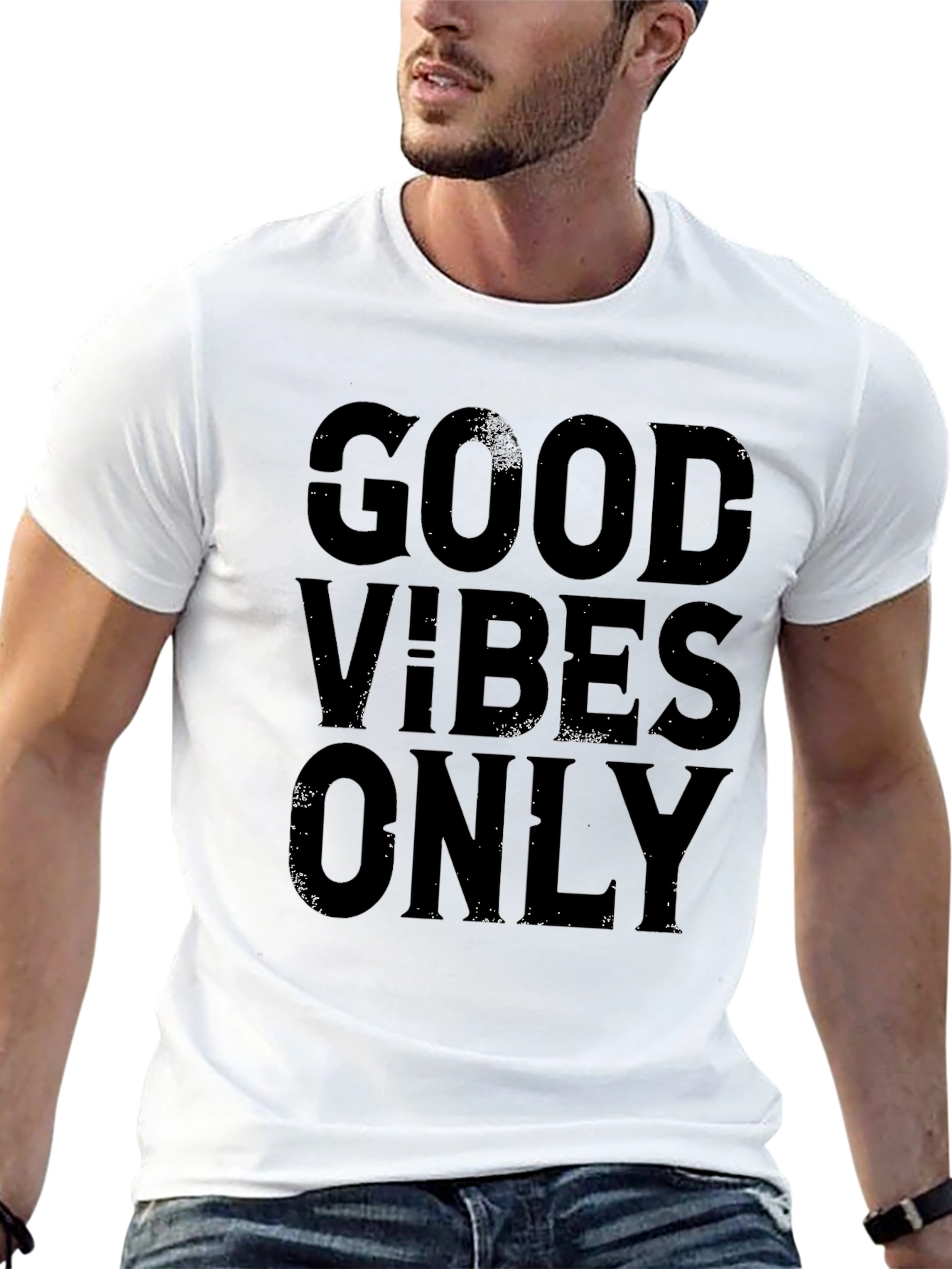 Good Vibes Only Black Graphic Tee Shirt