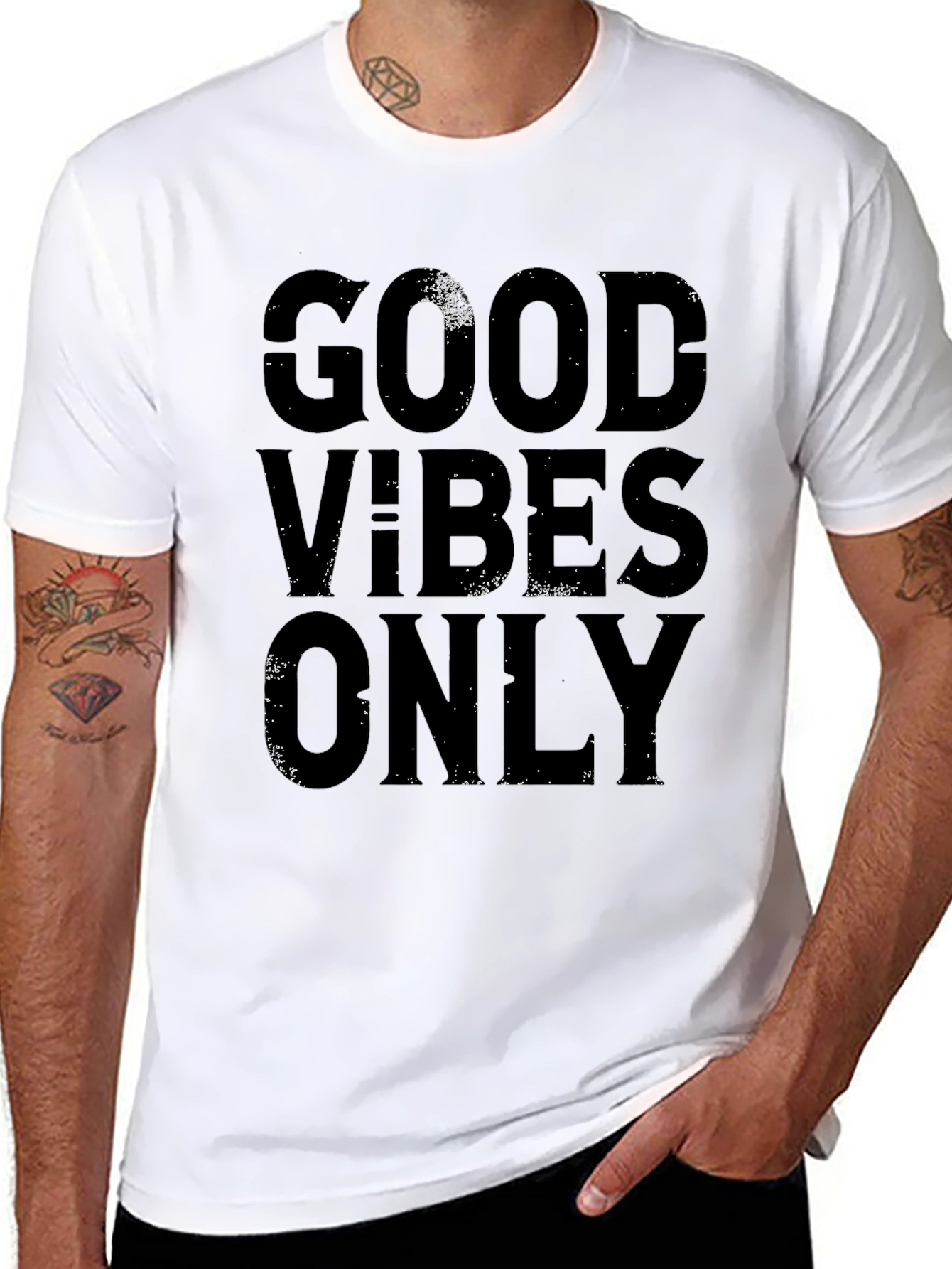 Good Vibes Only Black Graphic Tee Shirt