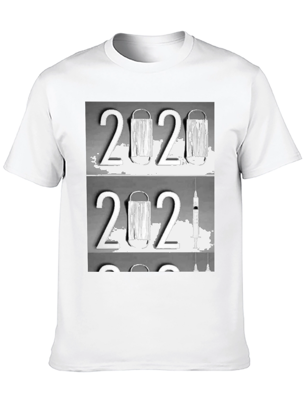 2020-2021 Face Mask and Vaccine Graphic T-Shirt