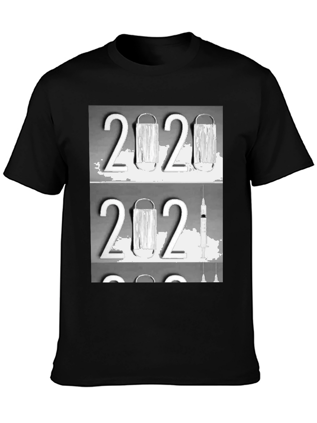 2020-2021 Face Mask and Vaccine Graphic T-Shirt