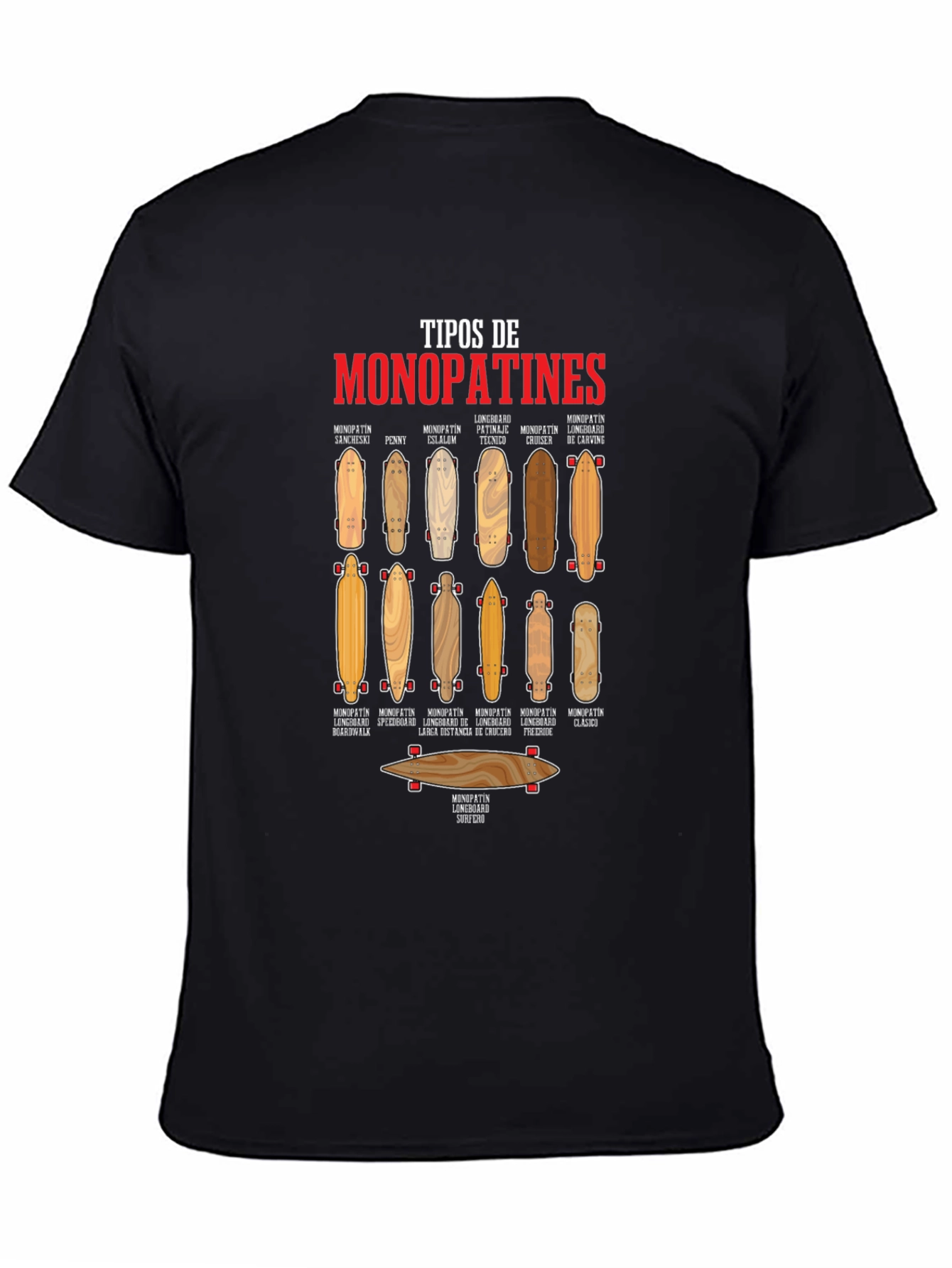 Types of Skateboards Graphic T-Shirt