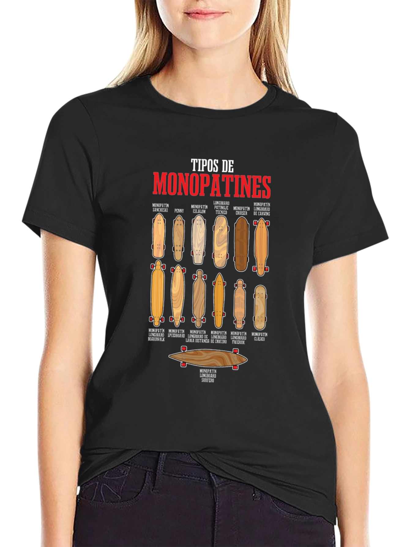 Types of Skateboards Graphic T-Shirt