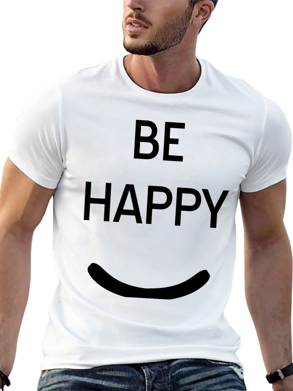 Be Happy T-Shirt - Minimalist Graphic Tee
