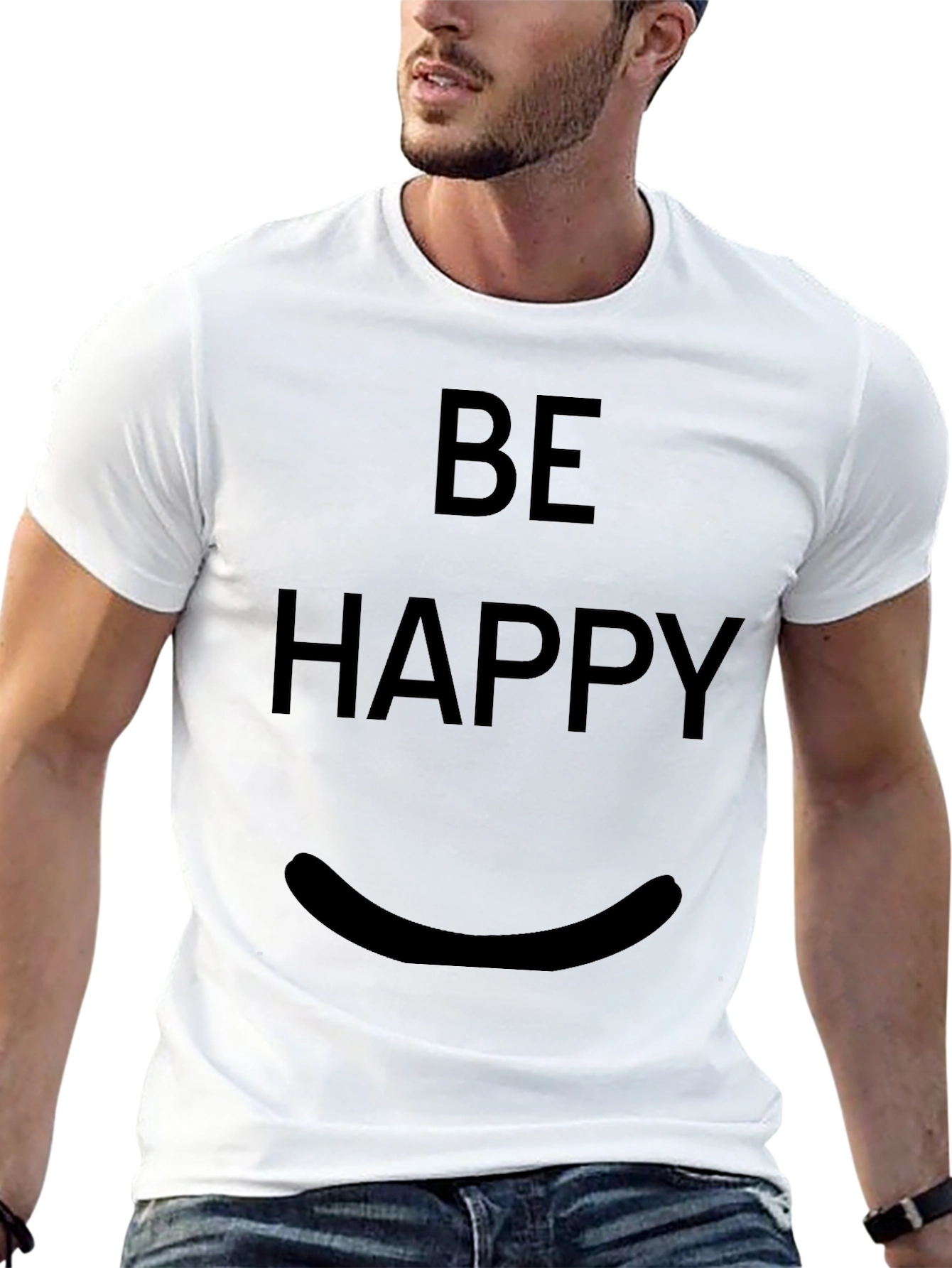 Be Happy T-Shirt - Minimalist Graphic Tee