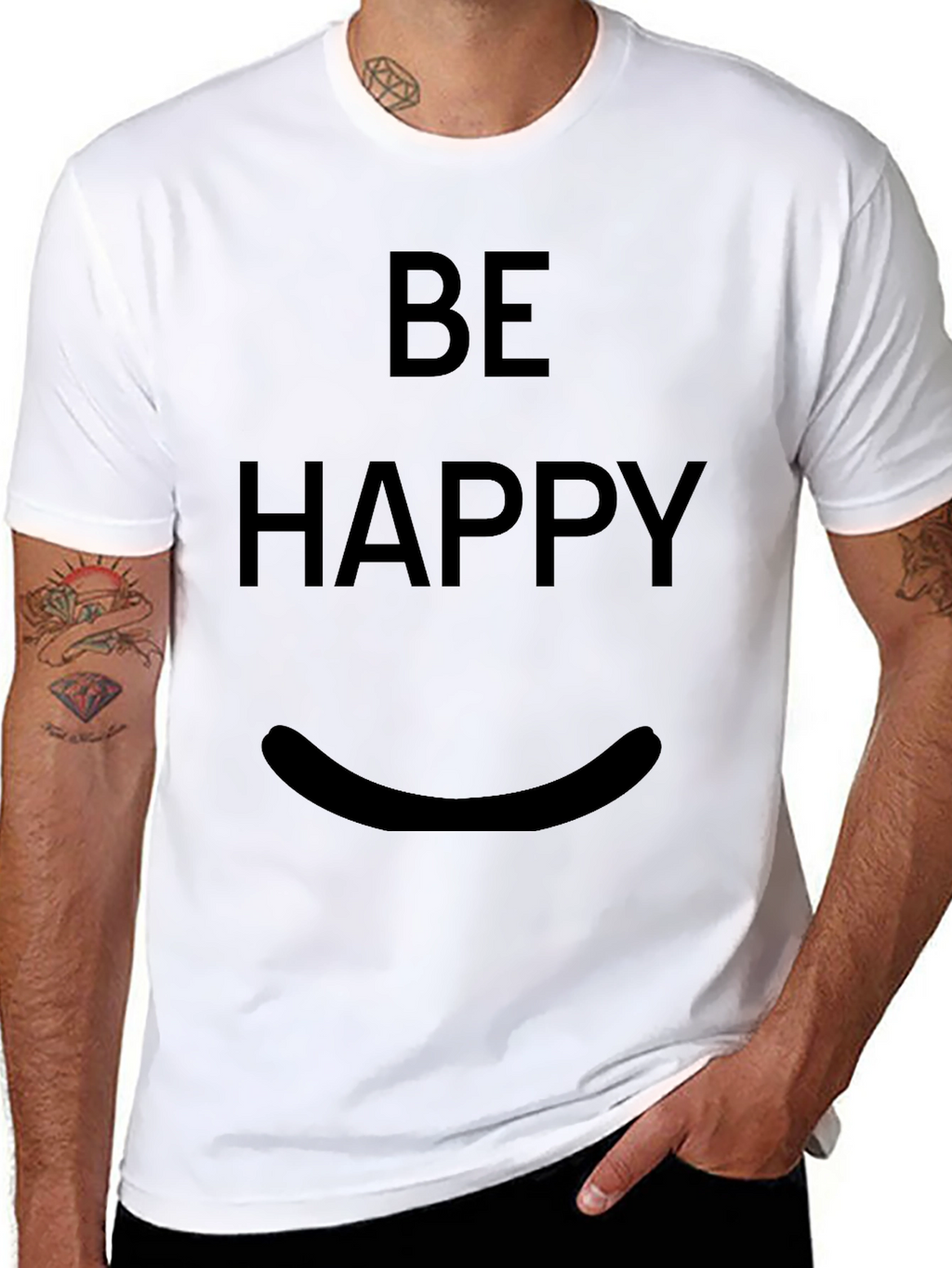 Be Happy T-Shirt - Minimalist Graphic Tee