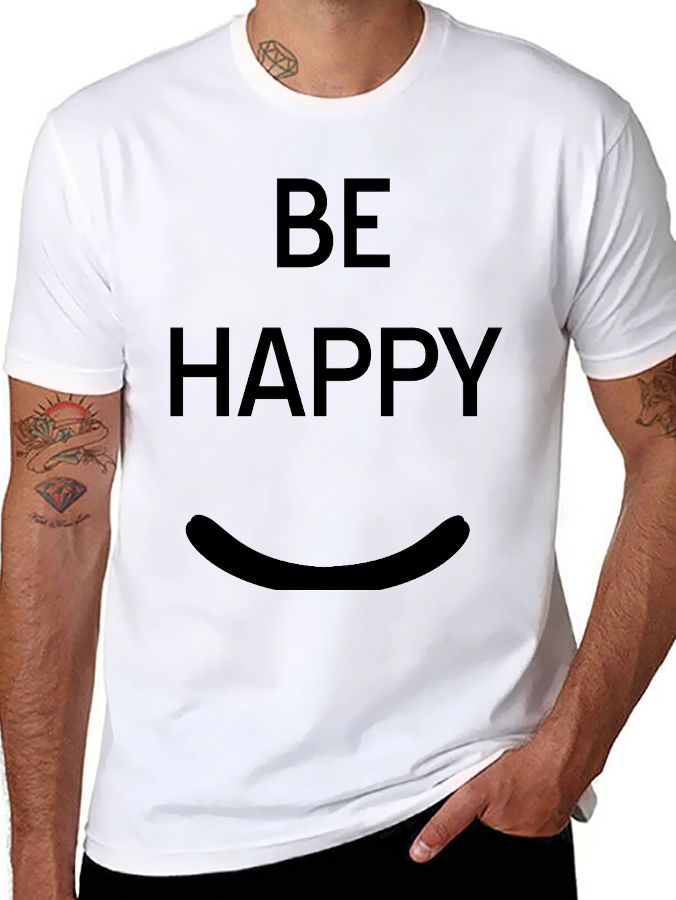 Be Happy T-Shirt - Minimalist Graphic Tee