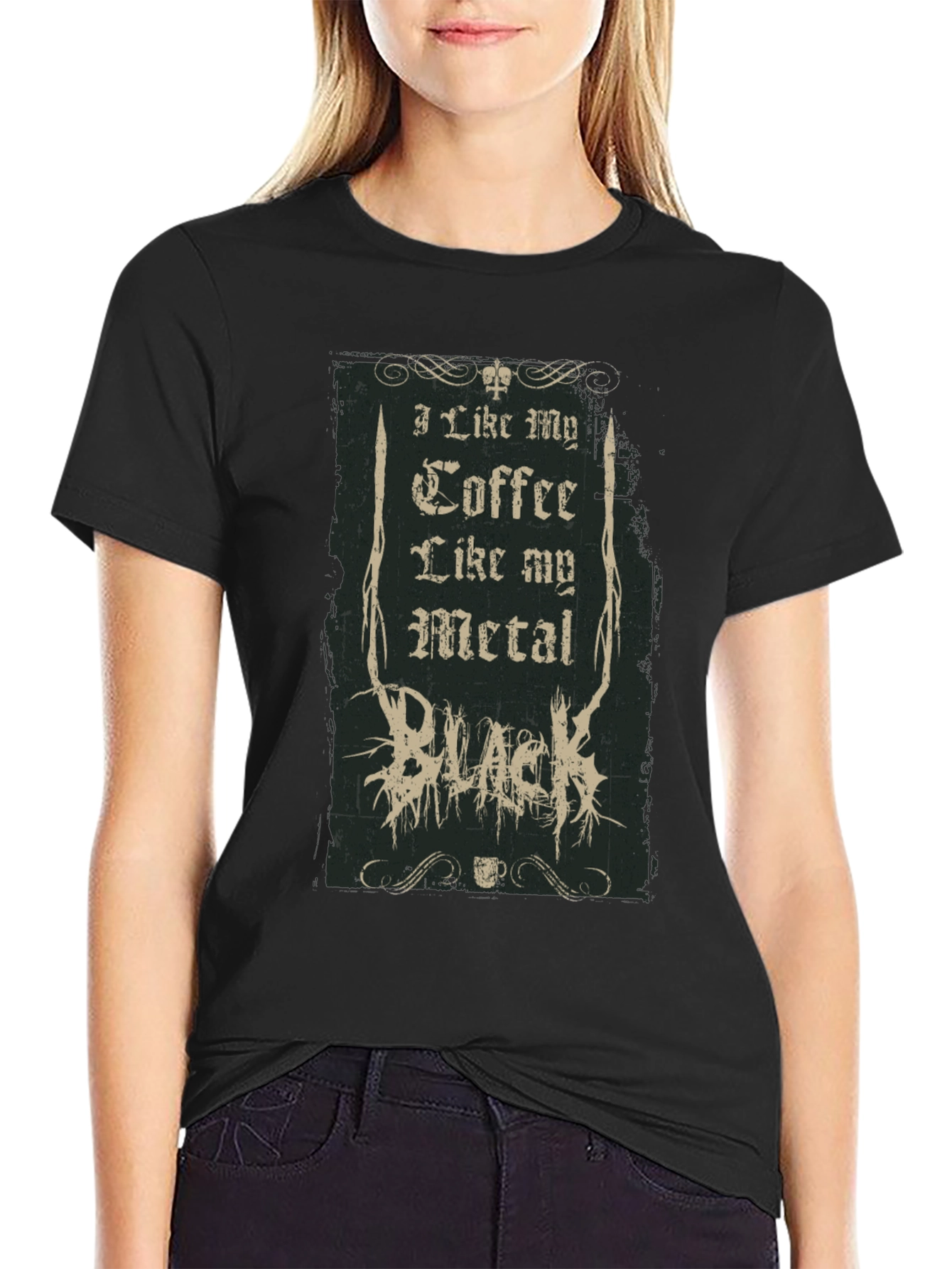Coffee and Metal Black T-Shirt